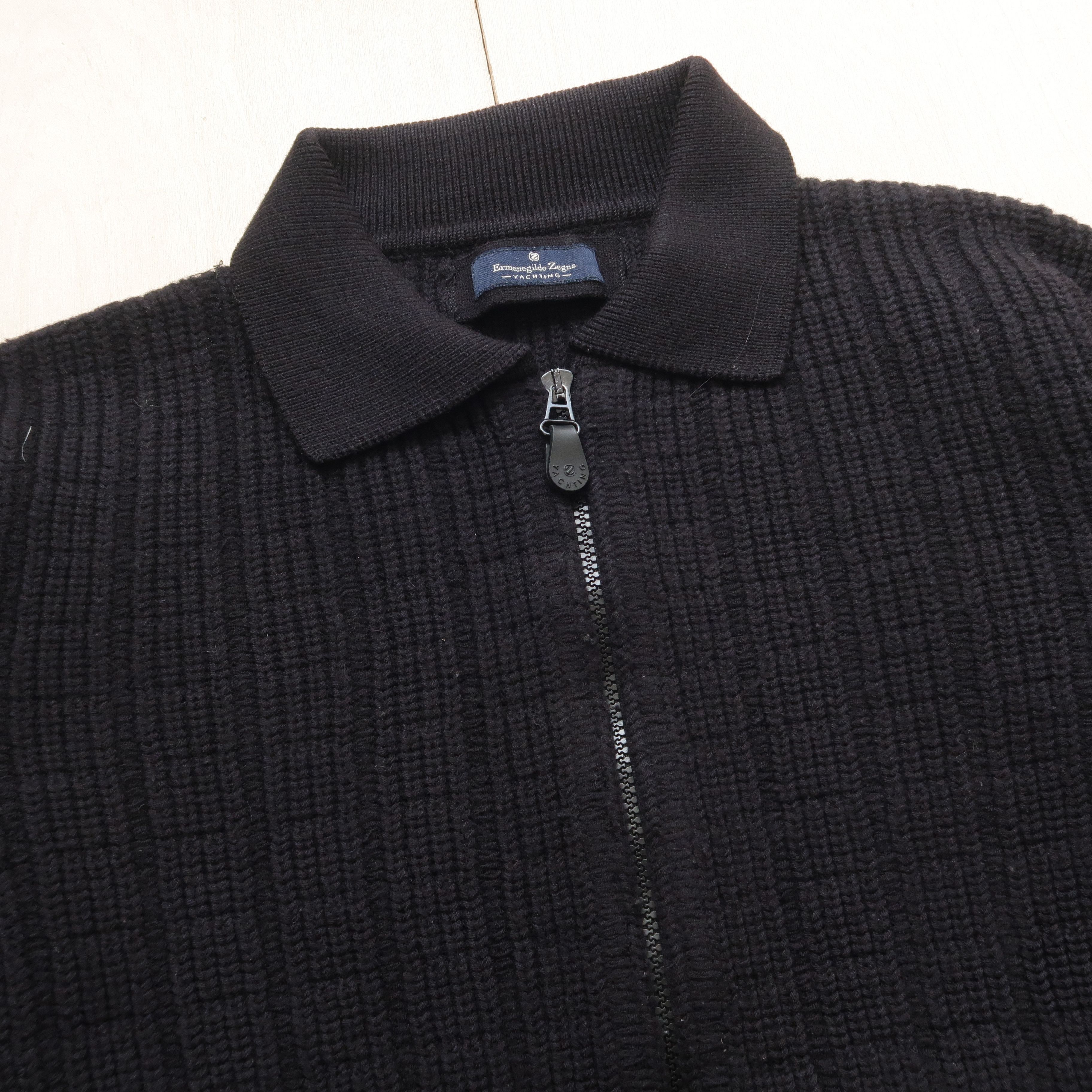 Ermenegildo Zegna × The Elder Statesman Ermenegildo Zegna Yachting Cable Square Knit Fuzzy Jacket Size US M / EU 48-50 / 2 - 7 Thumbnail