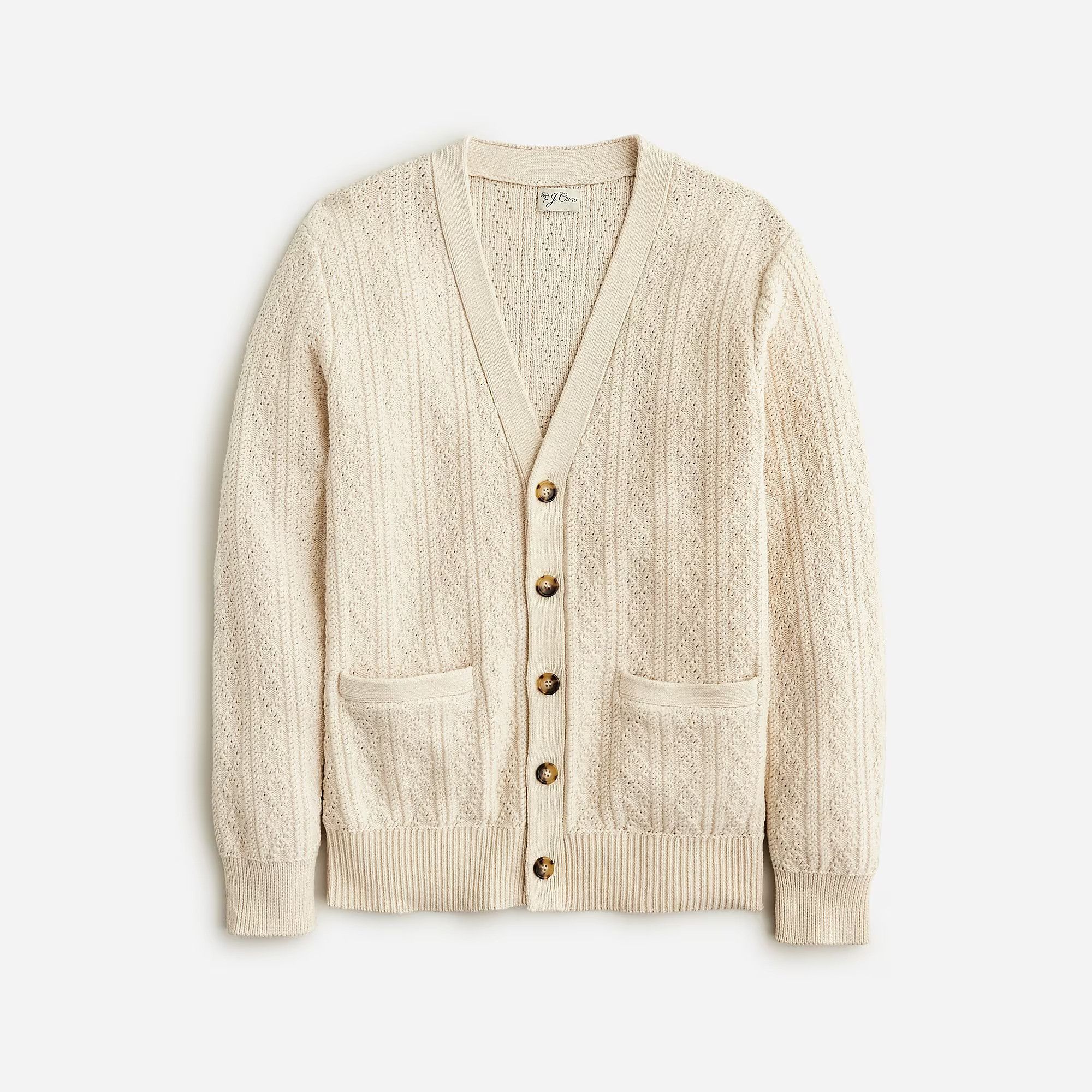 J.Crew J. CREW Heritage Cotton Pointelle-Stitch Cardigan Sweater Size US L / EU 52-54 / 3 - 1 Preview