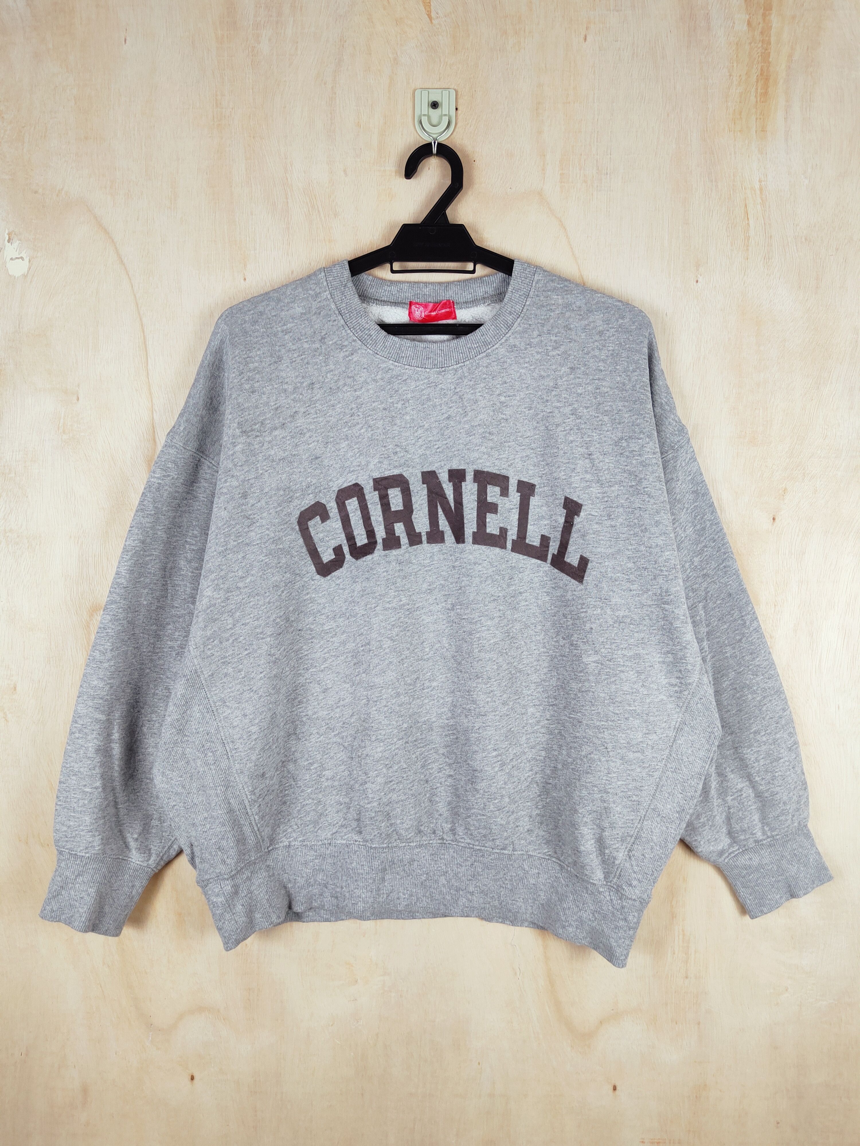 image of Vintage Any Fam Gray Cornell University Sweatshirts S2602 in Grey, Men's (Size XL)
