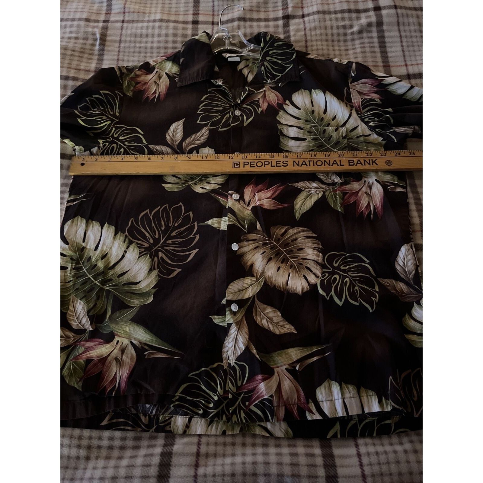Other Malihini Men's XL Brown Floral Button Cotton Hawaiian Shirt Size US XL / EU 56 / 4 - 11 Thumbnail