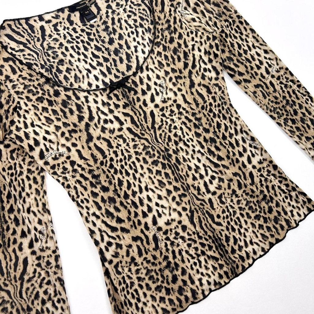 Just Cavalli y2k Cavalli brown and black cheetah print long sleeve top Size M / US 6-8 / IT 42-44 - 6 Thumbnail