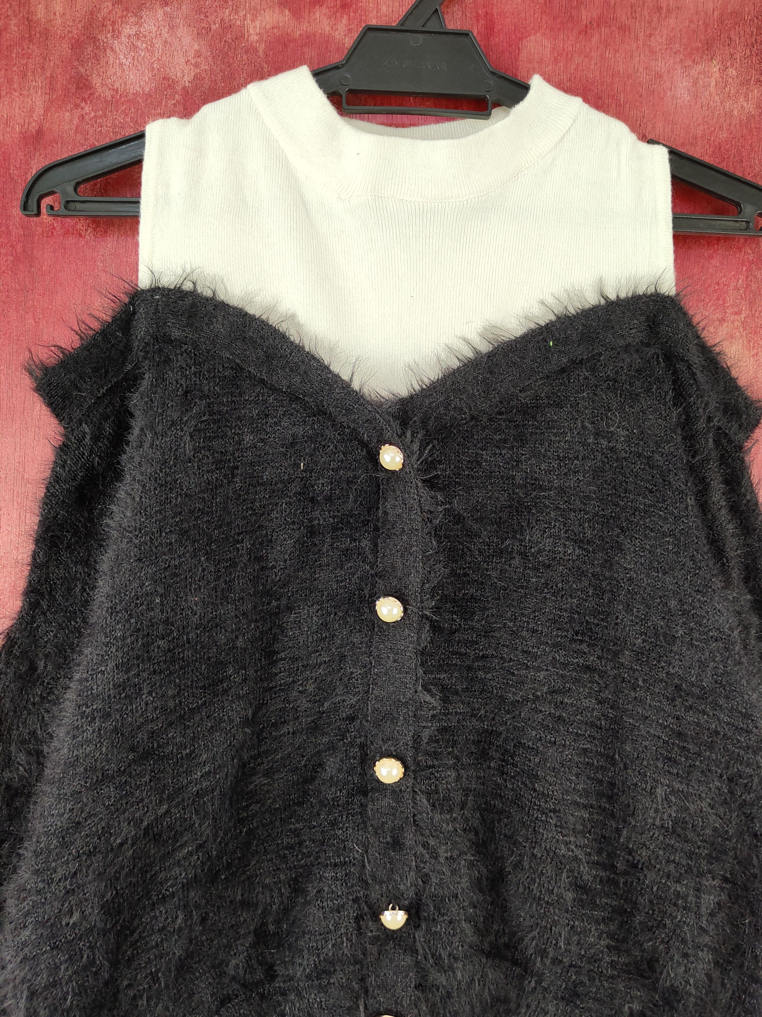 Japanese Brand × Vintage Cecil McBee Black Fur Mohair Knitwear Cardigan #S2073 Size M / US 6-8 / IT 42-44 - 2 Thumbnail