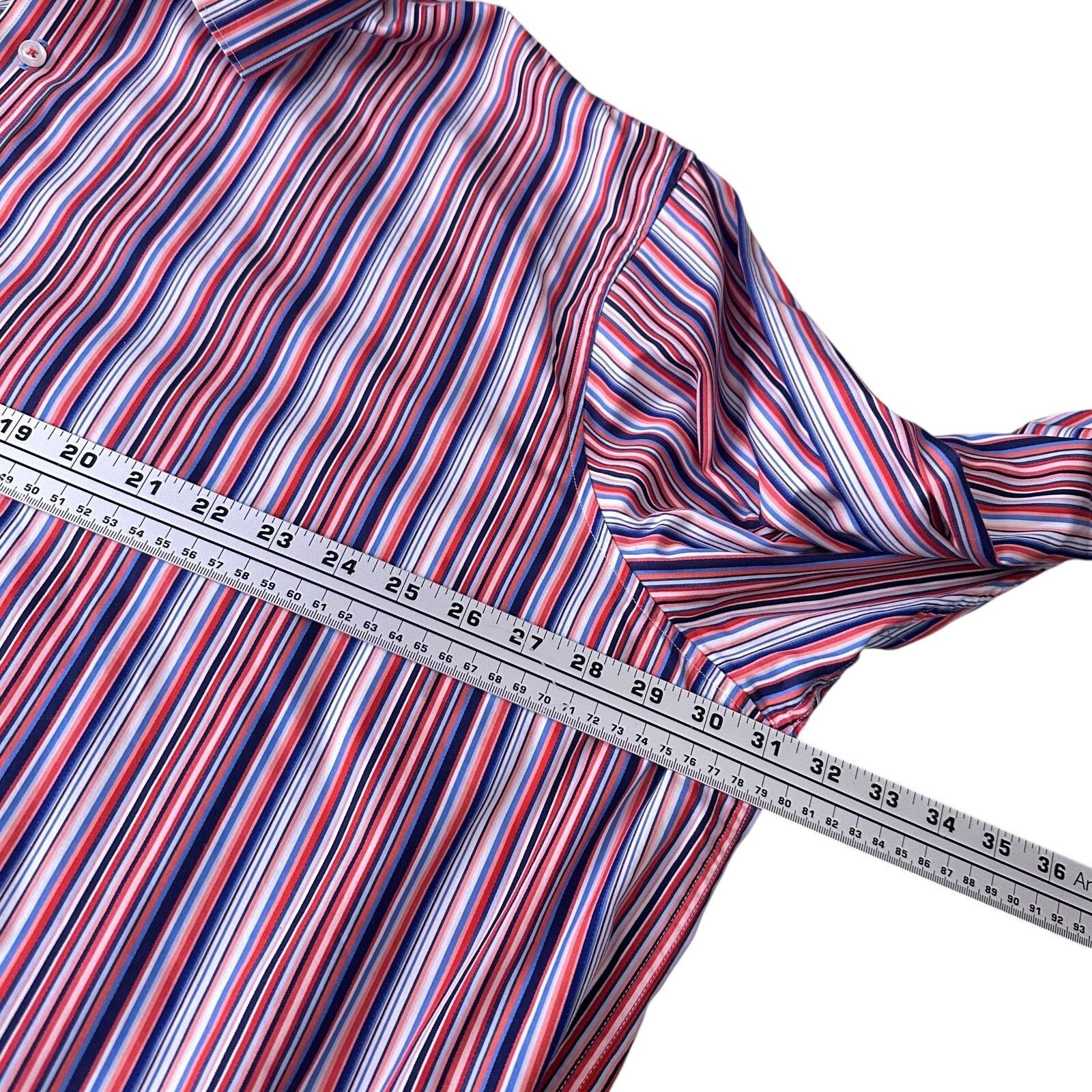 Robert Graham Robert Graham Shirt 3XL Multi Striped Doors Flip Cuff Button Size US XXL / EU 58 / 5 - 10 Thumbnail