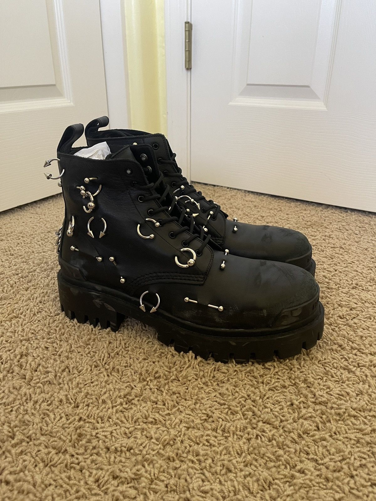 Balenciaga Balenciaga Pierced Strike Boots | Grailed