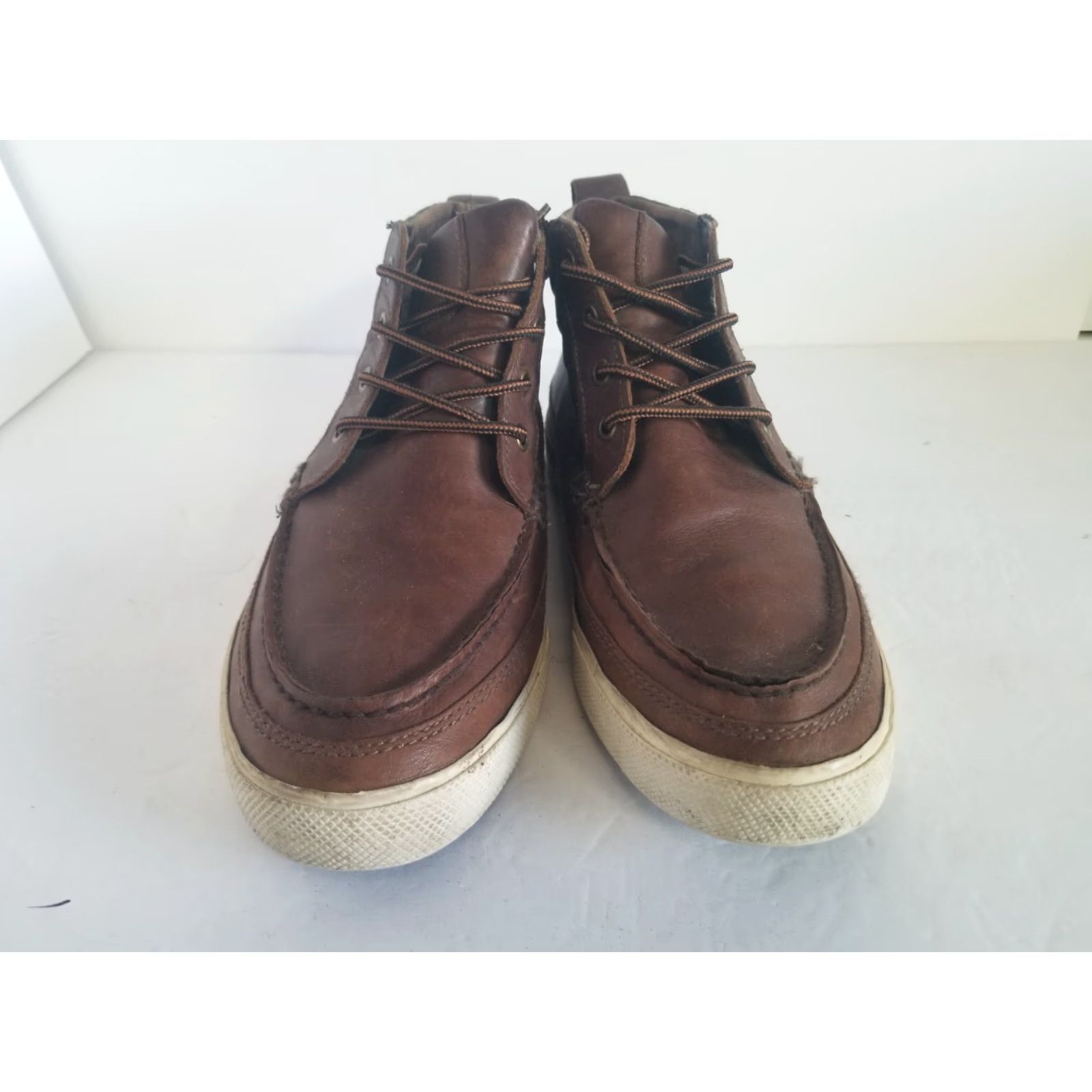 Polo Ralph Lauren Polo Ralph Lauren Tomas Leather Deck Shoes Chukkas Brown Mens 8.5 D Boat Shoe Casual Leather Lining Insole Outsole Vintage No Size US M / EU 48-50 / 2 - 6 Thumbnail