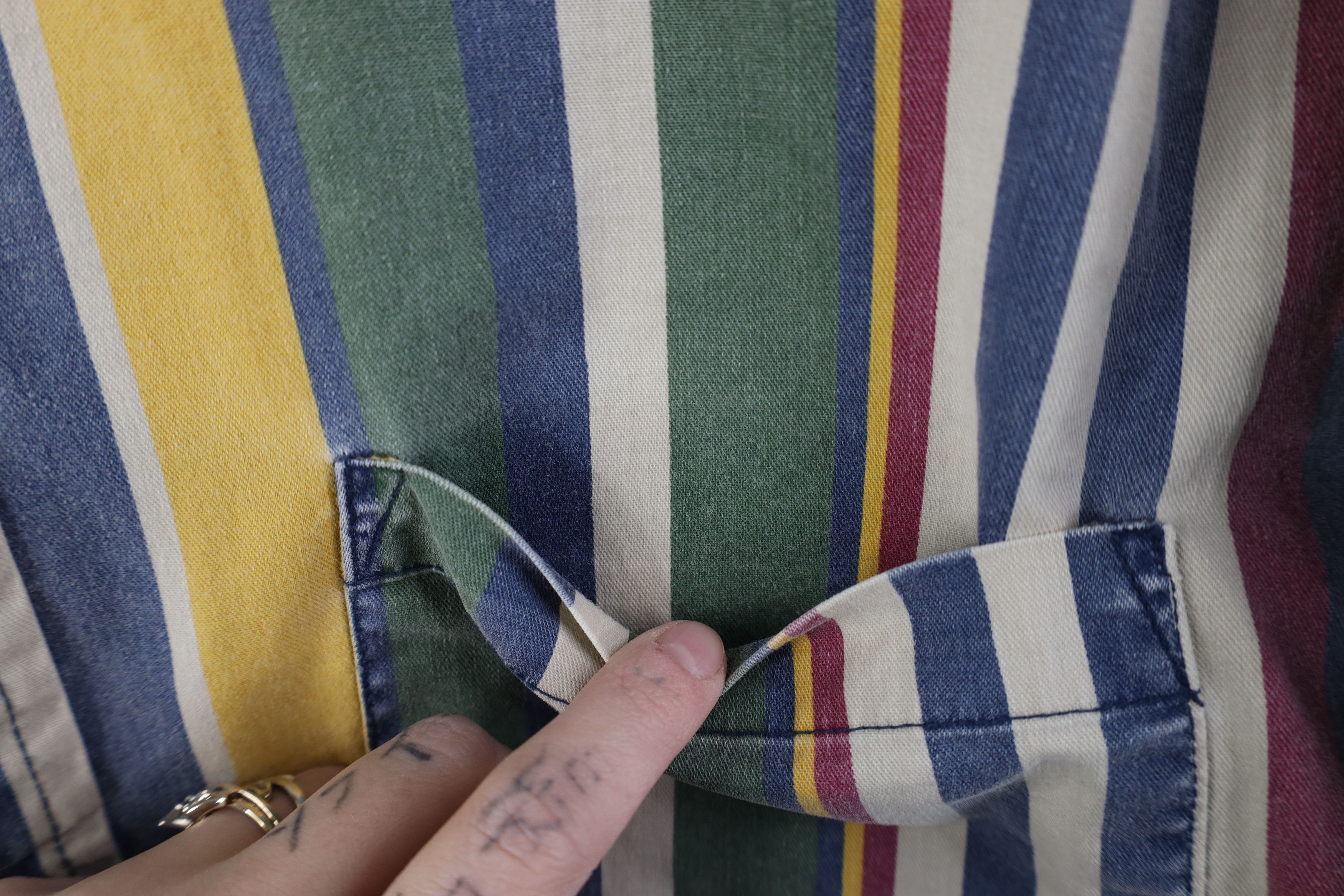 Vintage Vintage 90s Streetwear Rainbow Striped Button Down Shirt Size US M / EU 48-50 / 2 - 8 Thumbnail