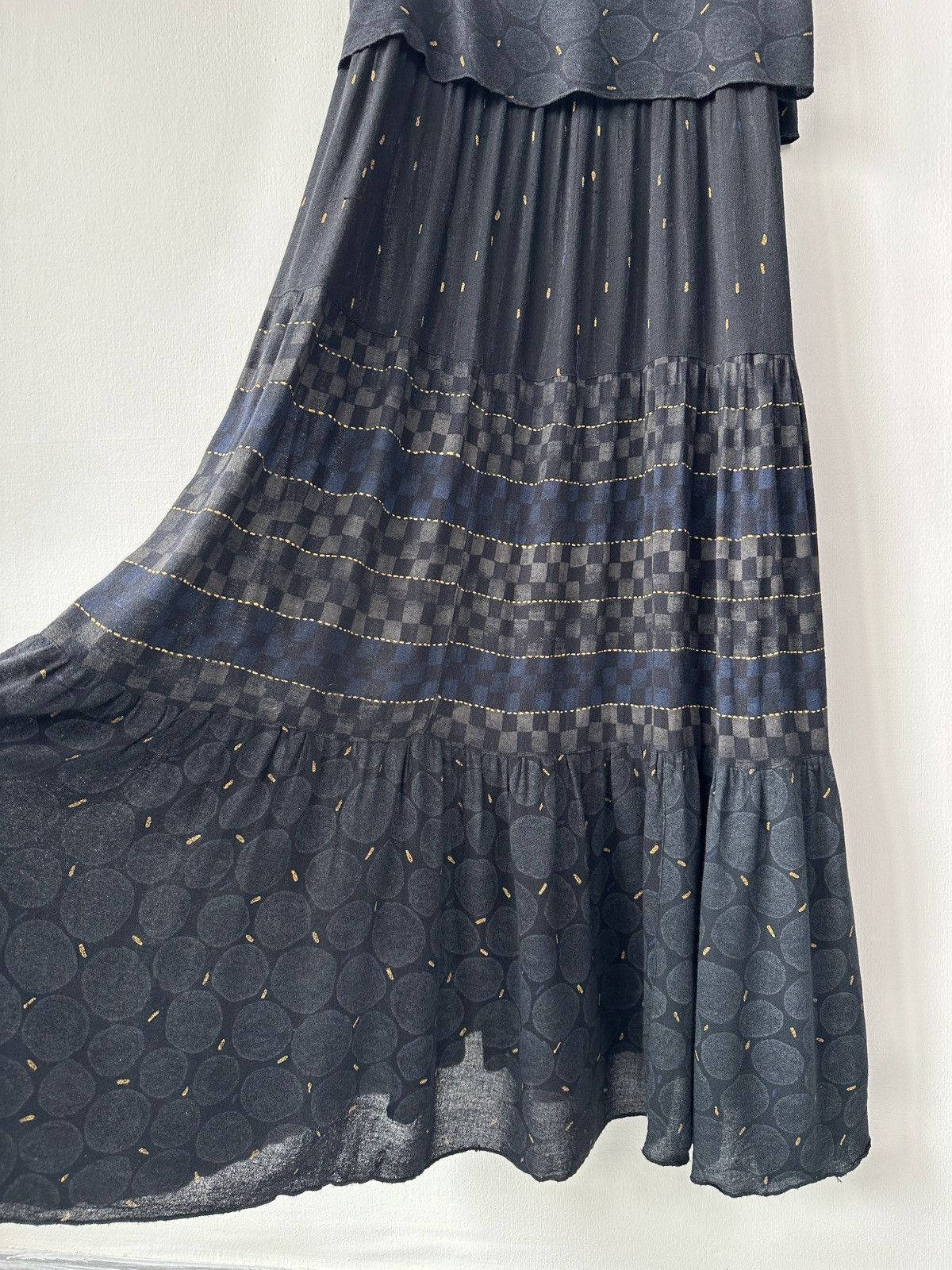 Gudrun Sjoden GUDRUN SJODEN Scandinavian Boho Layered Sun Dress Black Maxi Size S / US 4 / IT 40 - 5 Thumbnail