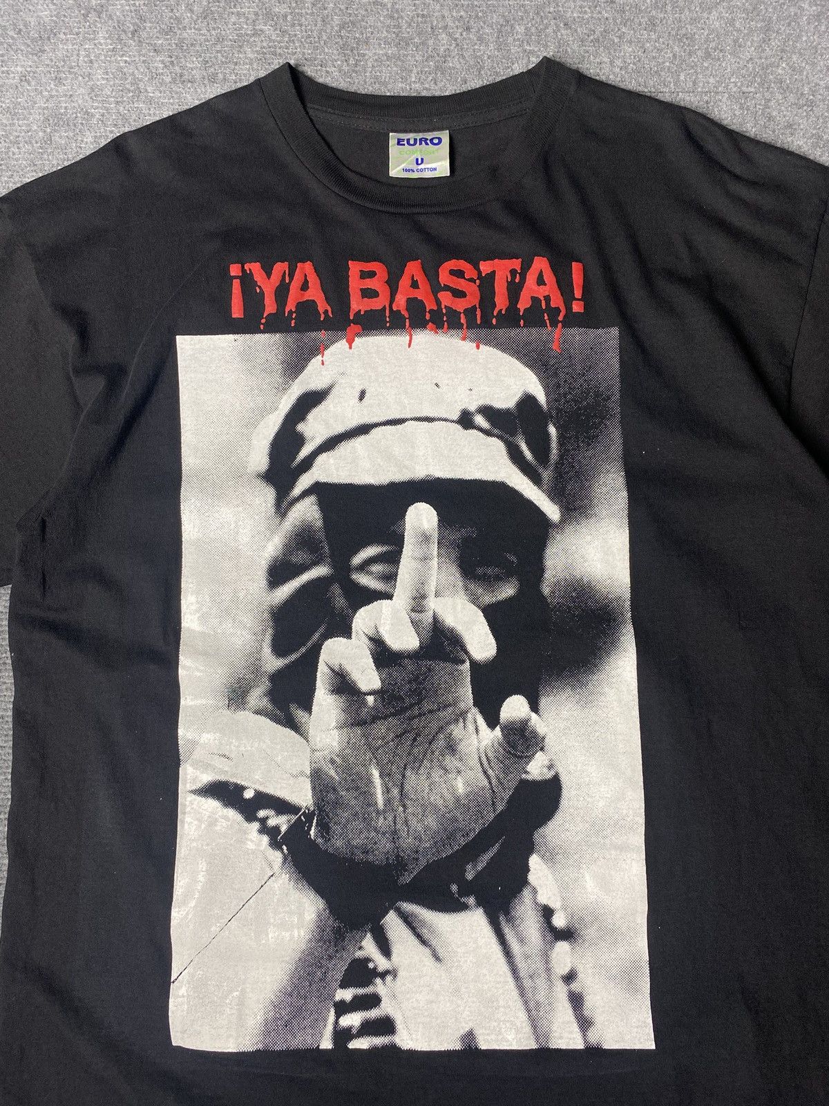 Vintage Vintage 90's Ya Basta Ezln Mexico Army T-Shirt Size US L / EU 52-54 / 3 - 4 Thumbnail