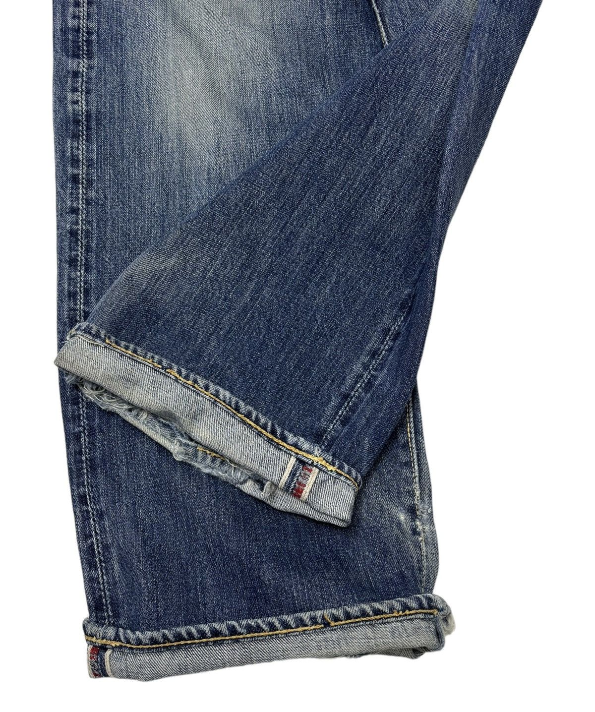 Japanese Brand 🔥1999@JAPANESE BAGGY SELVEDGE DISTRESSED DENIM JEANS Size US 30 / EU 46 - 6 Thumbnail