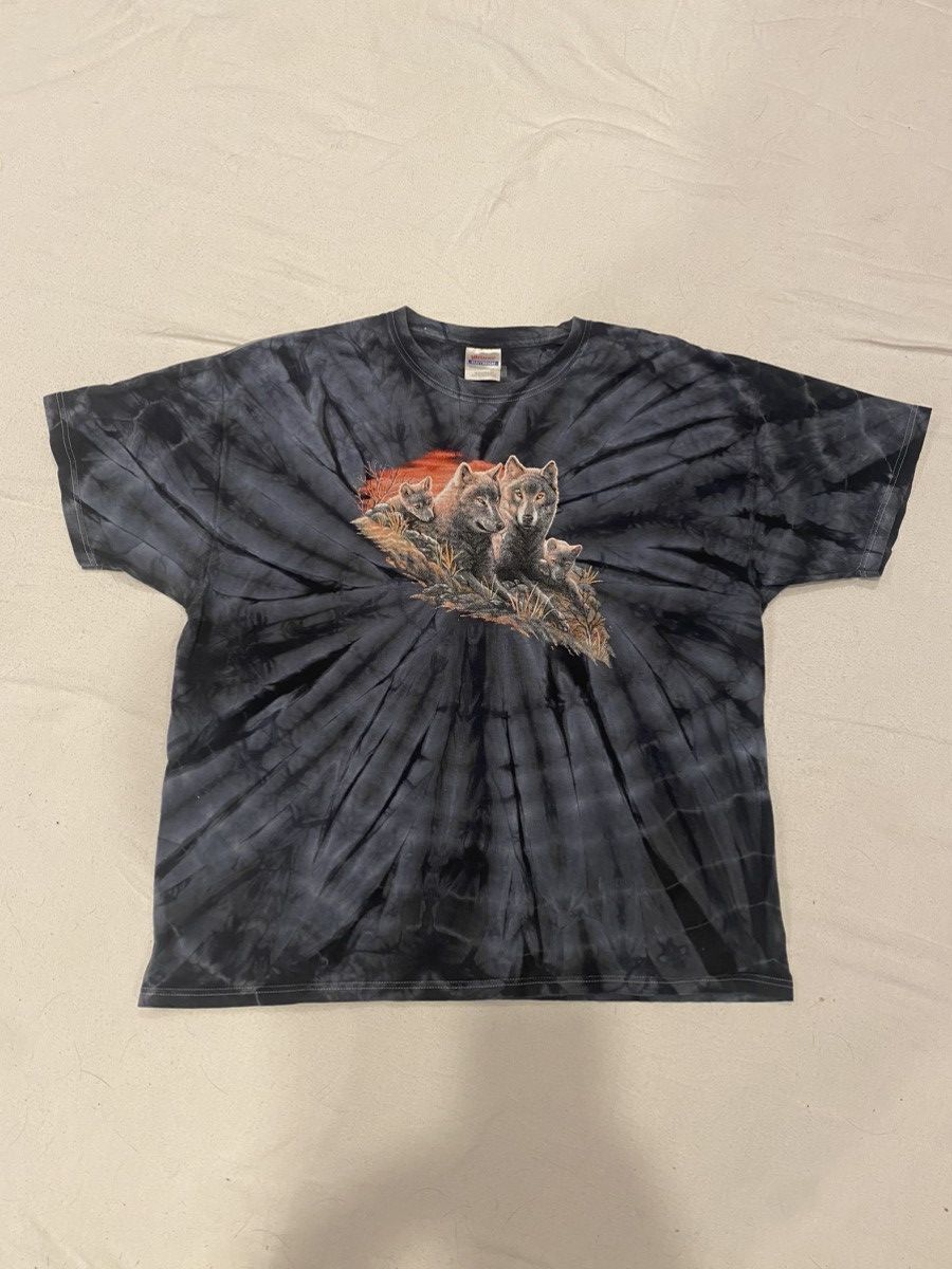 Hanes Vintage Hanes Heavy Weight Grey Tye Dye Wolf Tee Size US XL / EU 56 / 4 - 1 Thumbnail