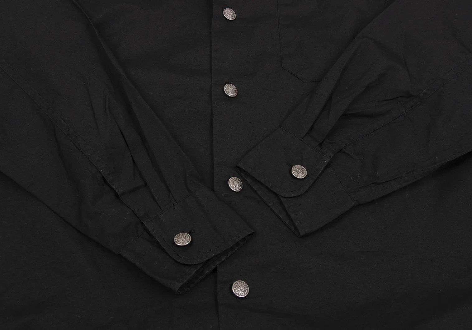 agnes b. Cotton Floral Button Long Sleeve Shirt in Black Size M Size US M / EU 48-50 / 2 - 6 Thumbnail