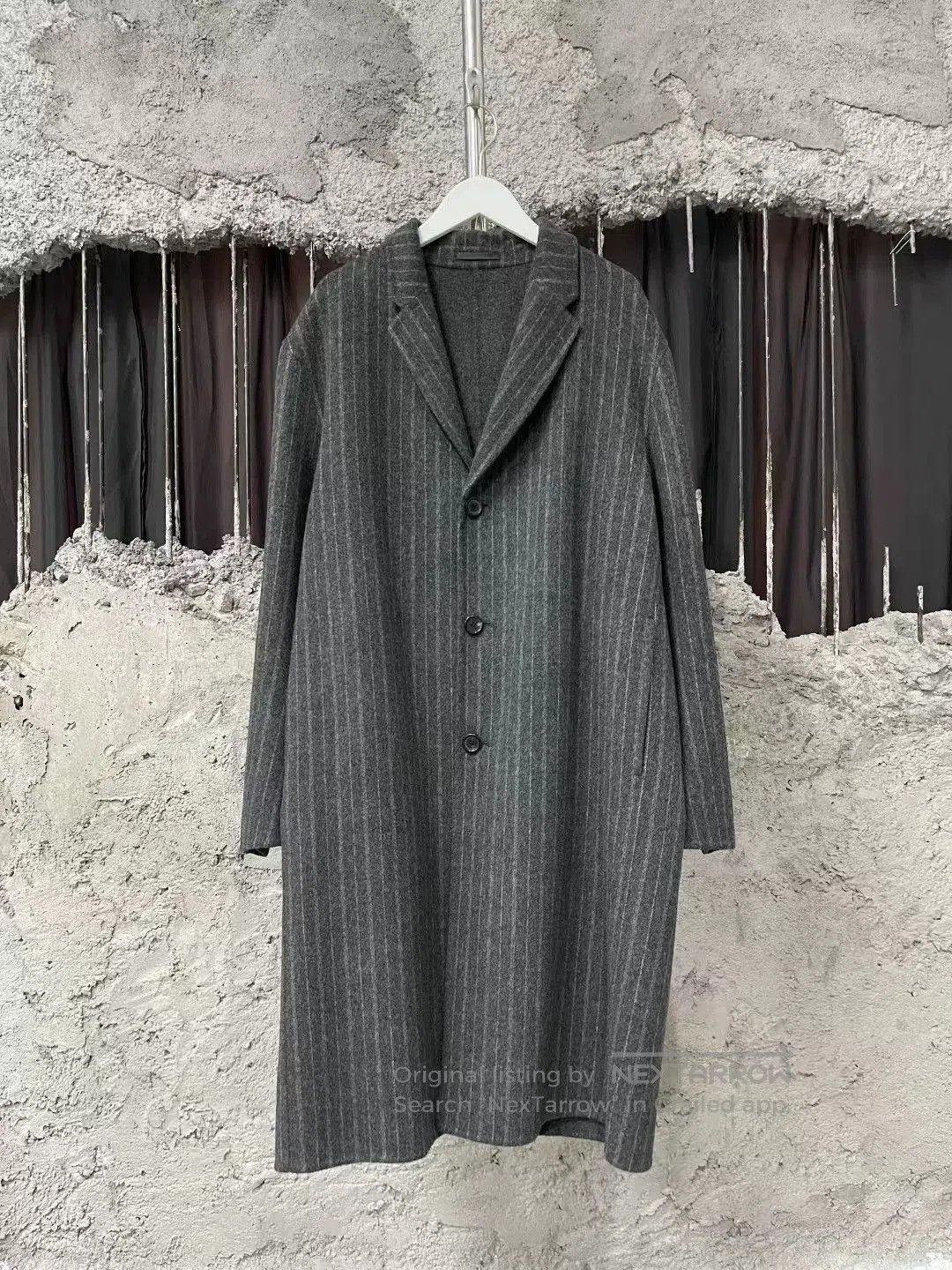 Acne Studios Acne Studios Gray Pinstripe Lapel Wool Coat. Size US S / EU 44-46 / 1 - 1 Thumbnail