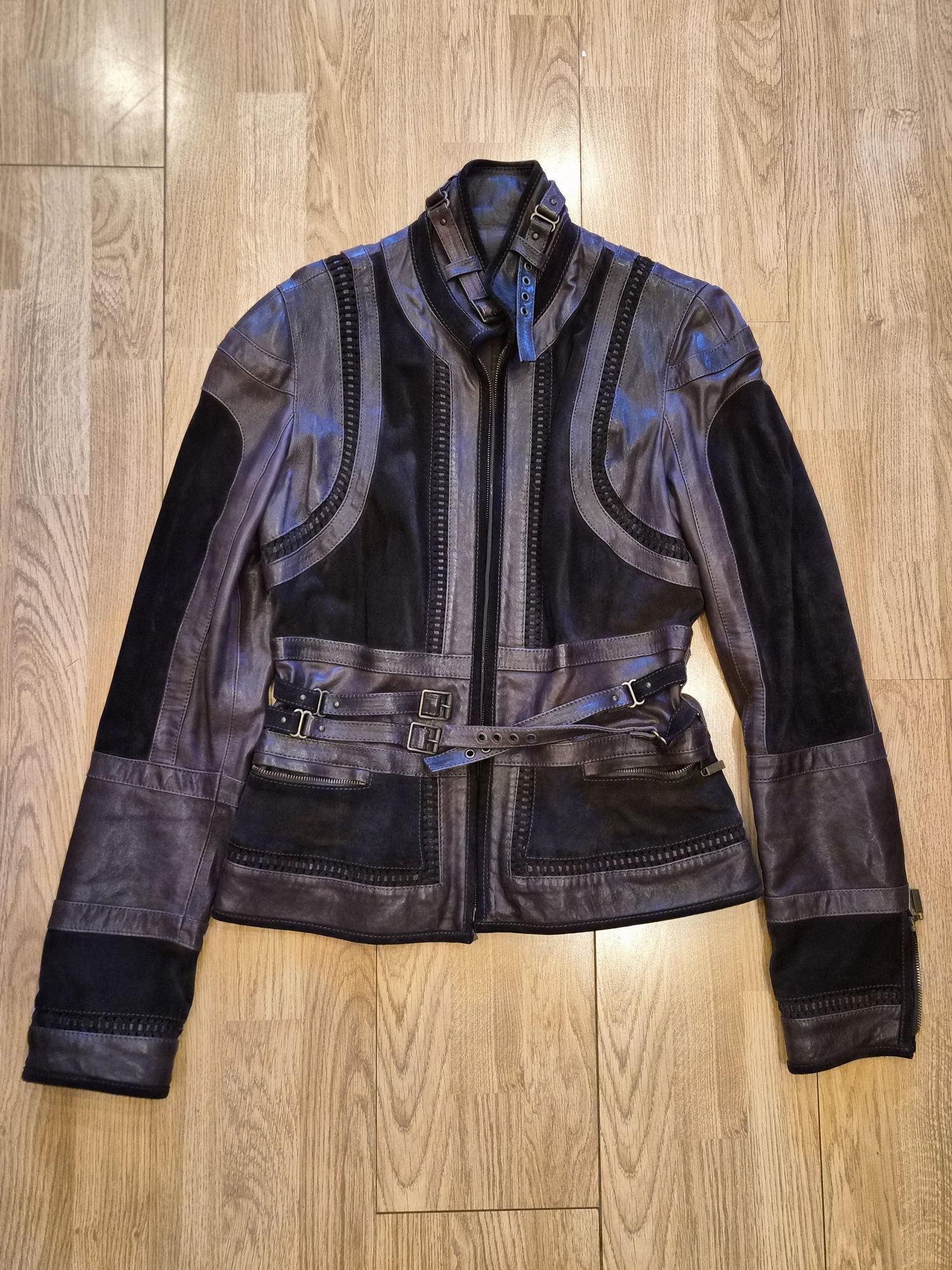 Roberto Cavalli Roberti Cavalli Leather Jacket Burgundy plum Size M / US 6-8 / IT 42-44 - 1 Thumbnail