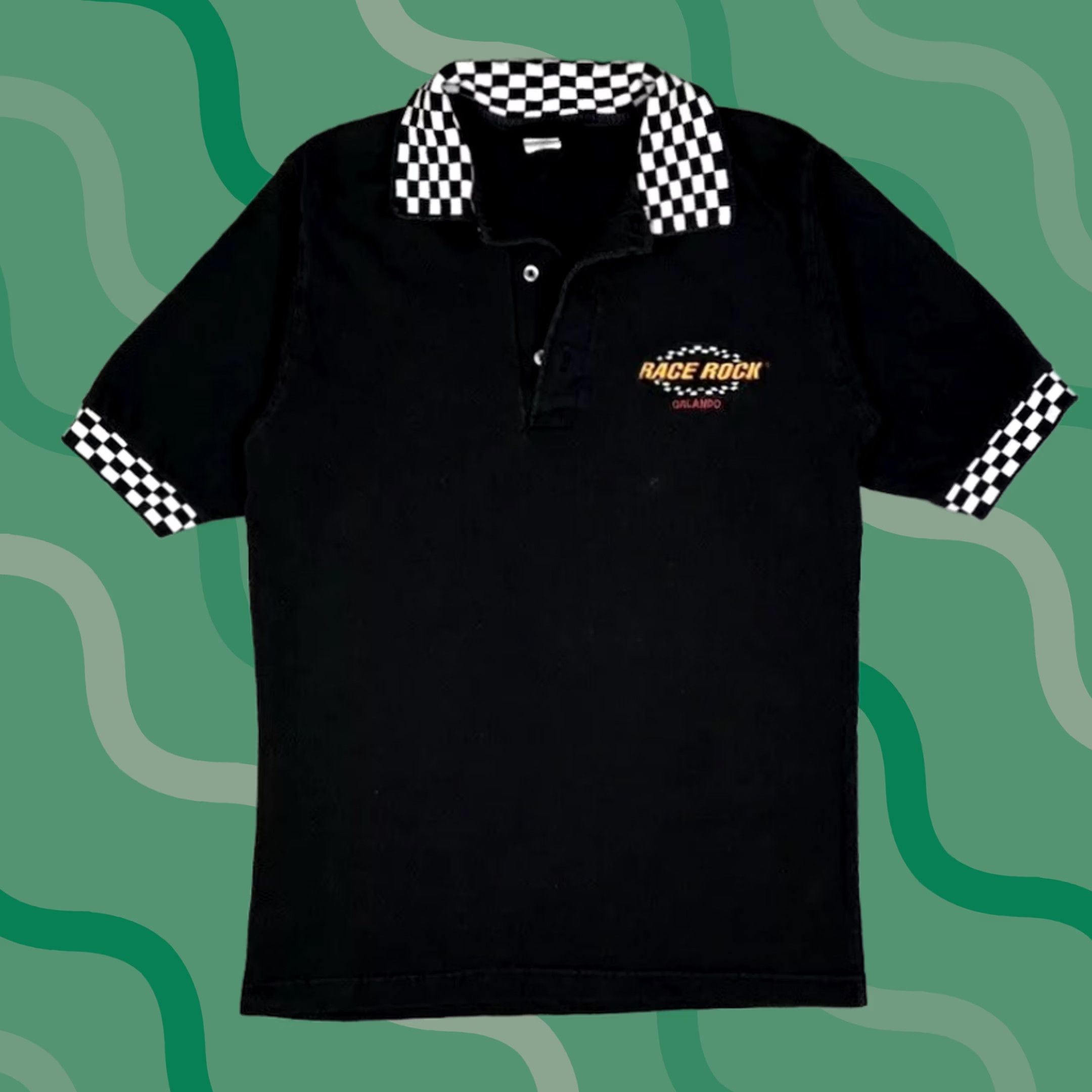 Vintage VINTAGE Race Rock Polo Shirt S Black 100% Cotton Short Sleeve Collared Men Rock 90s Size US S / EU 44-46 / 1 - 1 Thumbnail