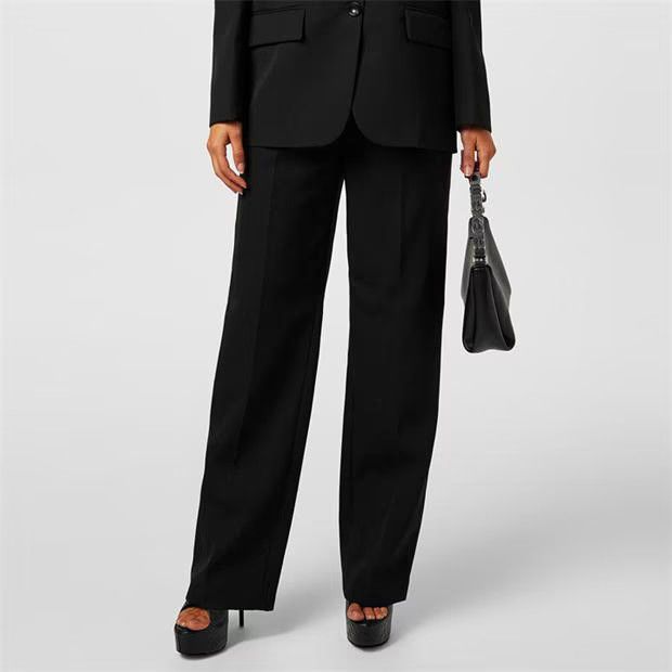 Alexander Wang o1g2r1mq0824 Logo Waistband Straight Leg Trousers in Black Size 27" / US 4 / IT 40 - 3 Thumbnail