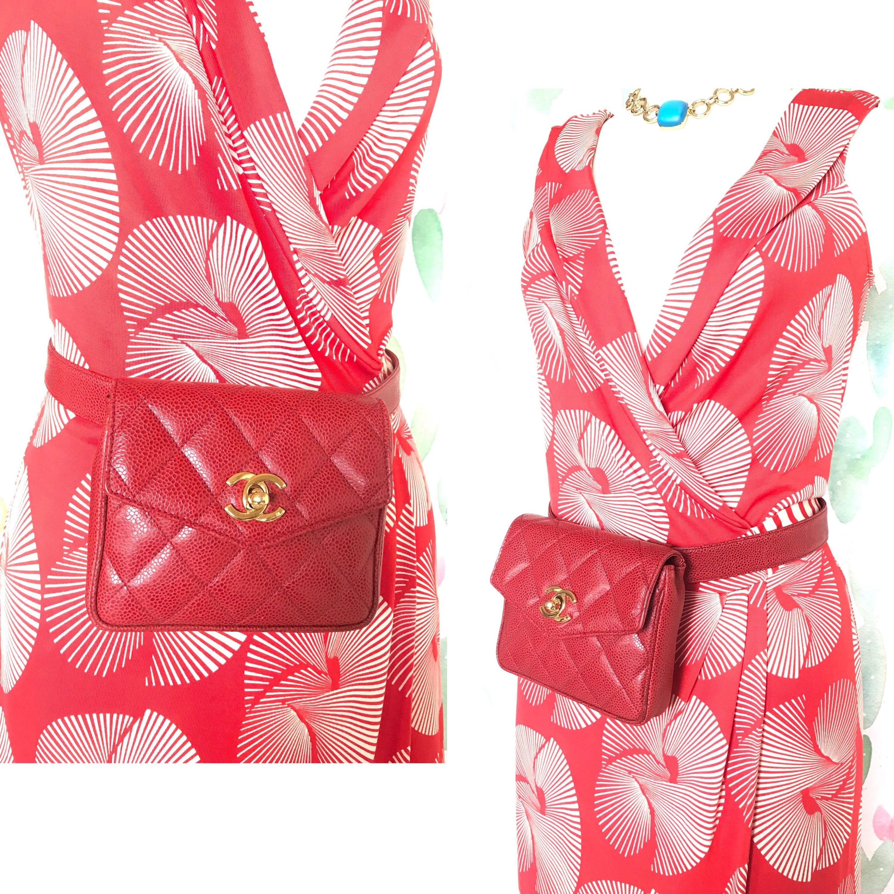 Chanel Vintage CHANEL 2.55 red caviar waist bag, fanny pack with be Size ONE SIZE - 10 Thumbnail