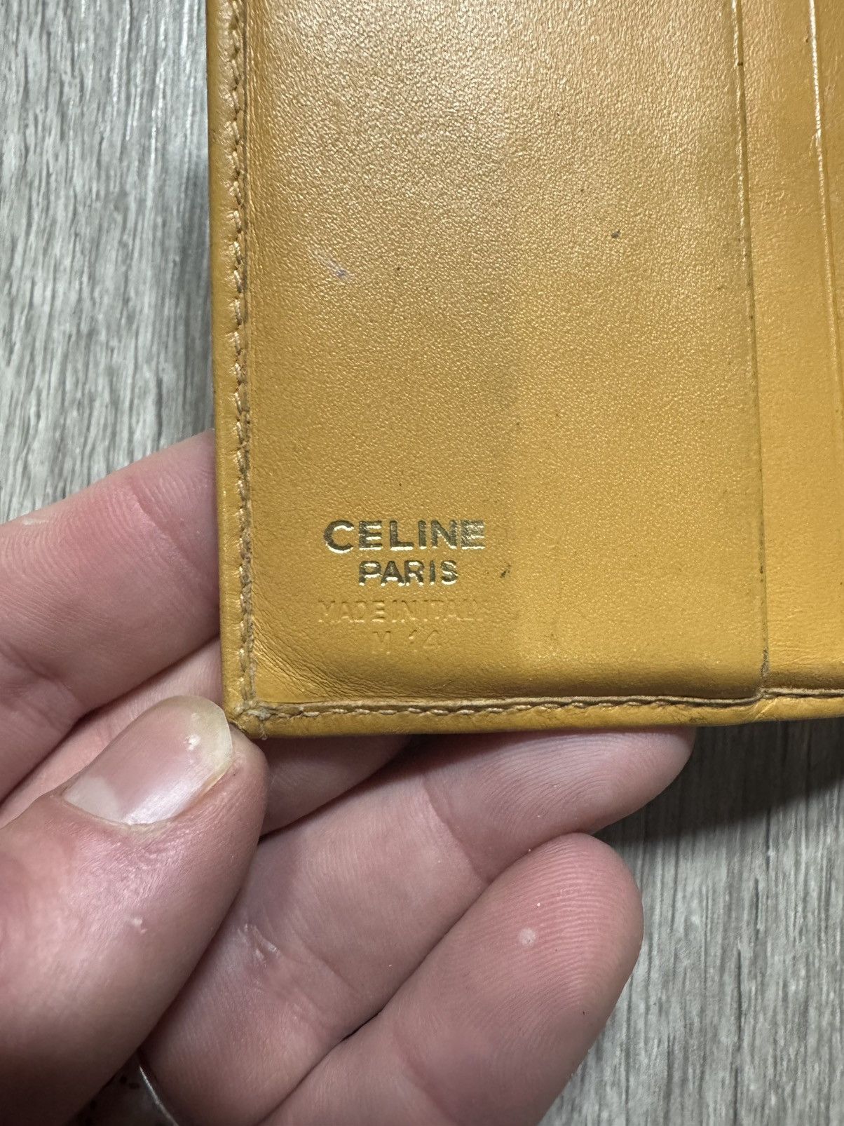 Celine × Vintage CELINE Macadam Triomphe Bi-Fold Wallet Leather Beige Brown Size ONE SIZE - 9 Thumbnail