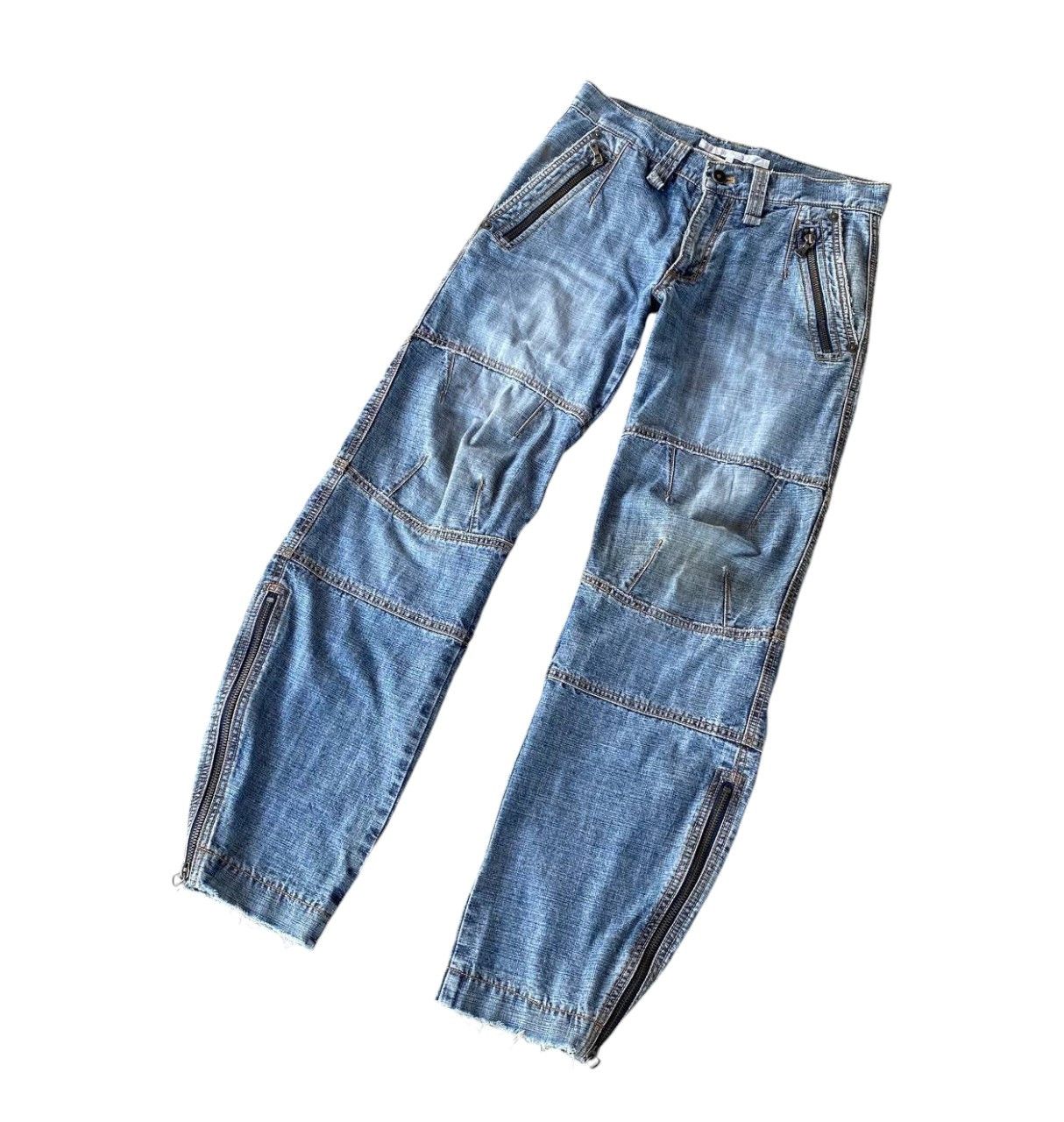 Japanese Brand JAPANESE BUONA GIORNATA DISTRESSED BIKER JEAN ZIPPER ANKLE Size US 30 / EU 46 - 7 Thumbnail