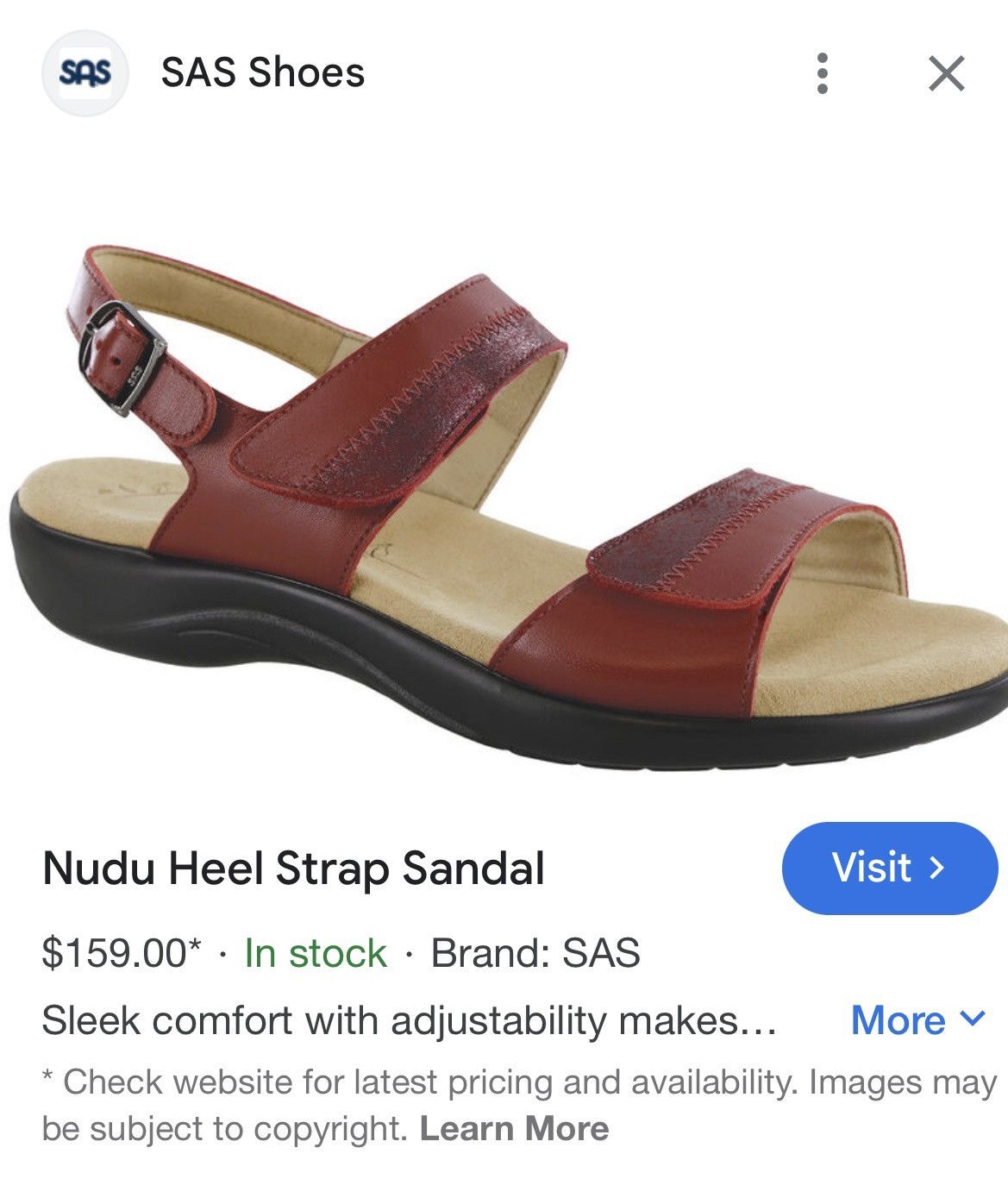 SAS SAS Nudu Heel Strap Sandal Ruby Cabernet Size 8 N (narrow) Size US 8 / IT 38 - 10 Thumbnail