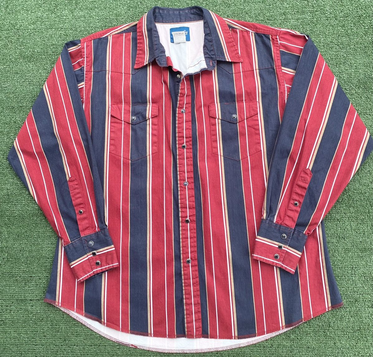 Wrangler Vintage Wrangler Striped Pearl Snap Western Shirt Large | Grailed