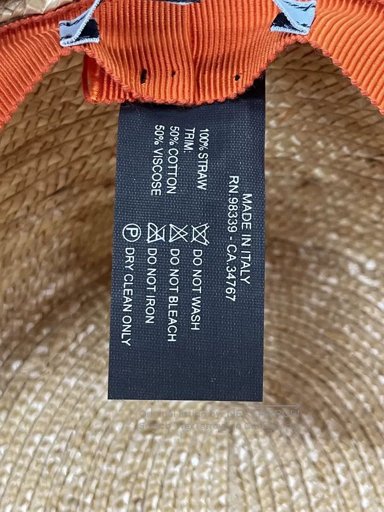 Prada Prada Orange wide-brimmed straw hat Size ONE SIZE - 6 Thumbnail