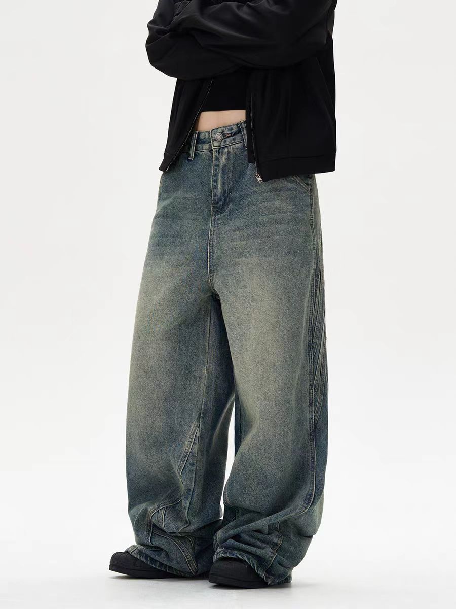 Japanese Brand × Jean Vintage street washed and distressed baggy micro flare jeans Size US 32 / EU 48 - 5 Thumbnail