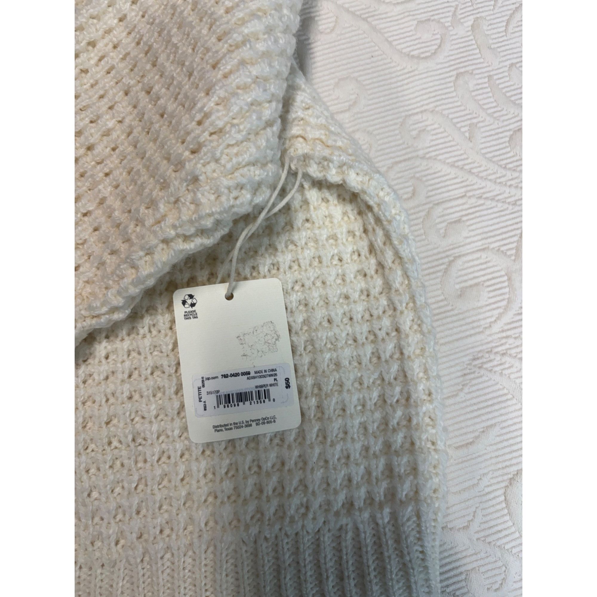 Other a.n.a Petite Women’s Textured Stitch Crew Neck Sweater, Ivor Size ONE SIZE - 7 Thumbnail