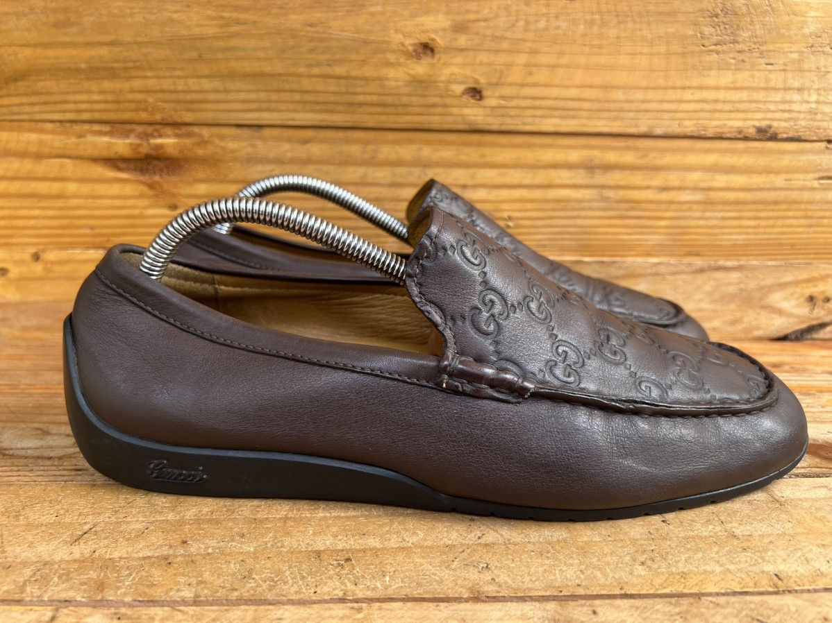 Gucci Men’s San Marino Leather Gg Guccissima Driving Loafers