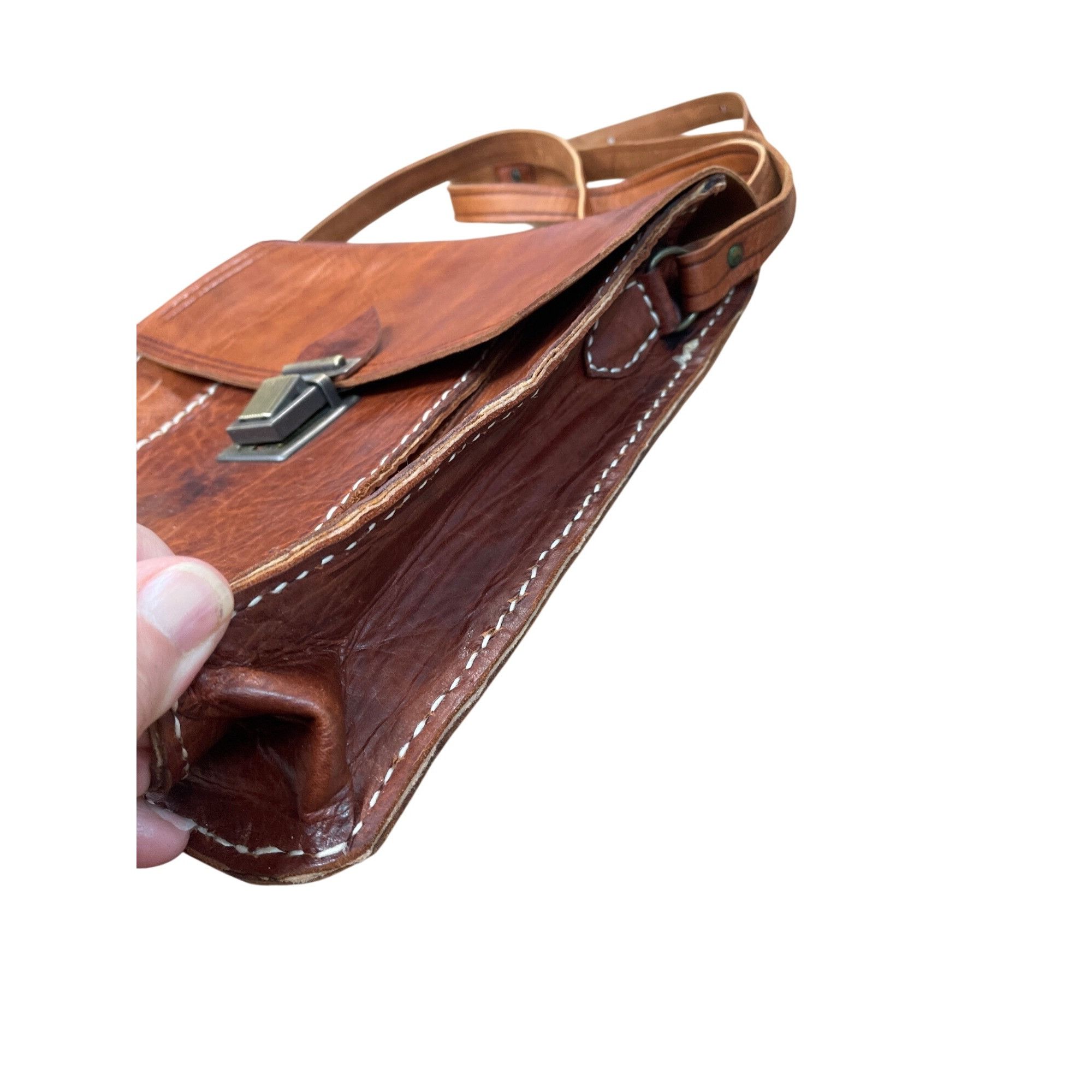 Other VTG unbranded womans brown leather adjustable crossbody bag Size ONE SIZE - 2 Thumbnail