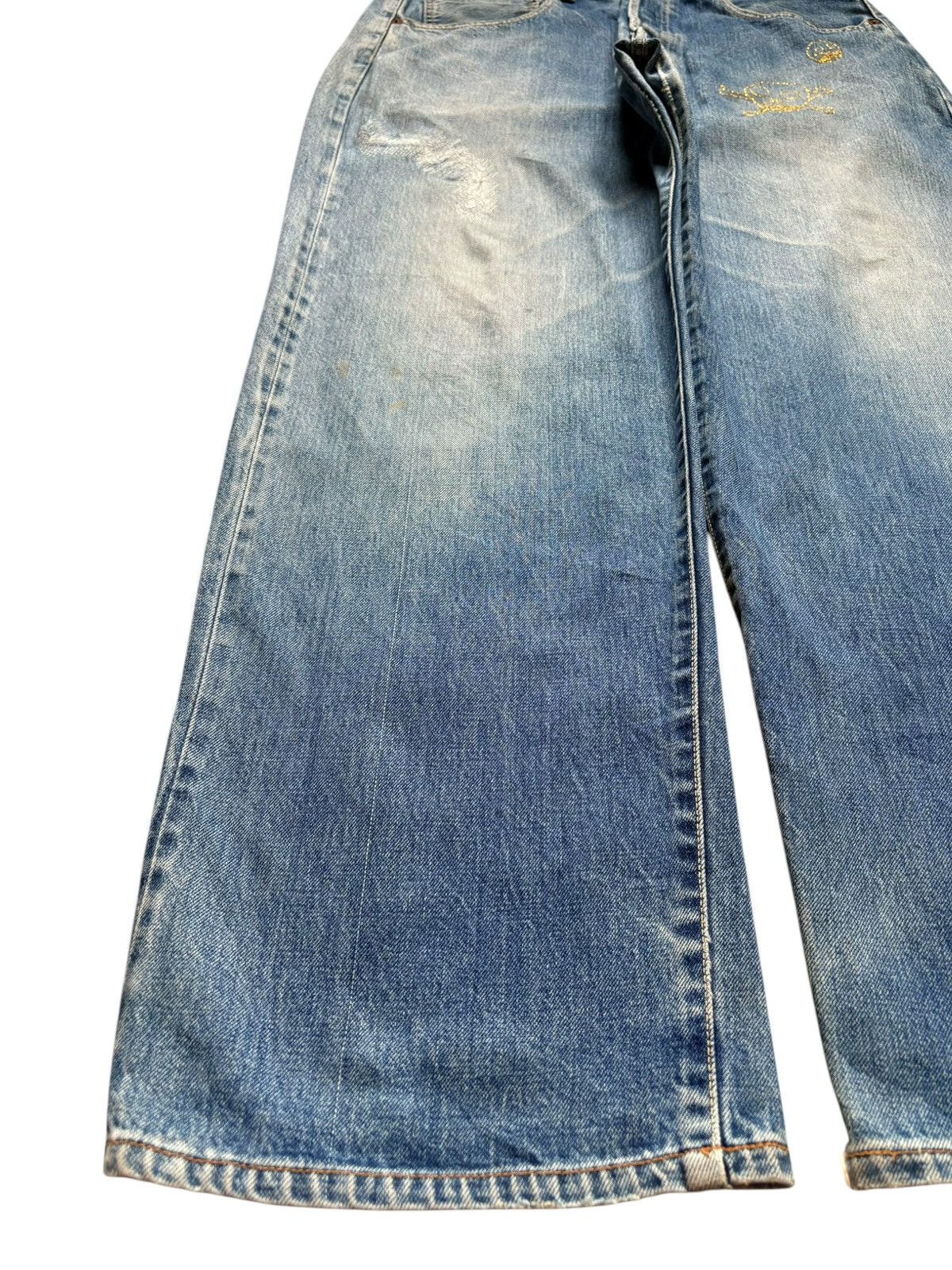 Japanese Brand Vintage Japanese Gowest Selvedge Mud Wash Loose Baggy Jean Size US 34 / EU 50 - 7 Thumbnail