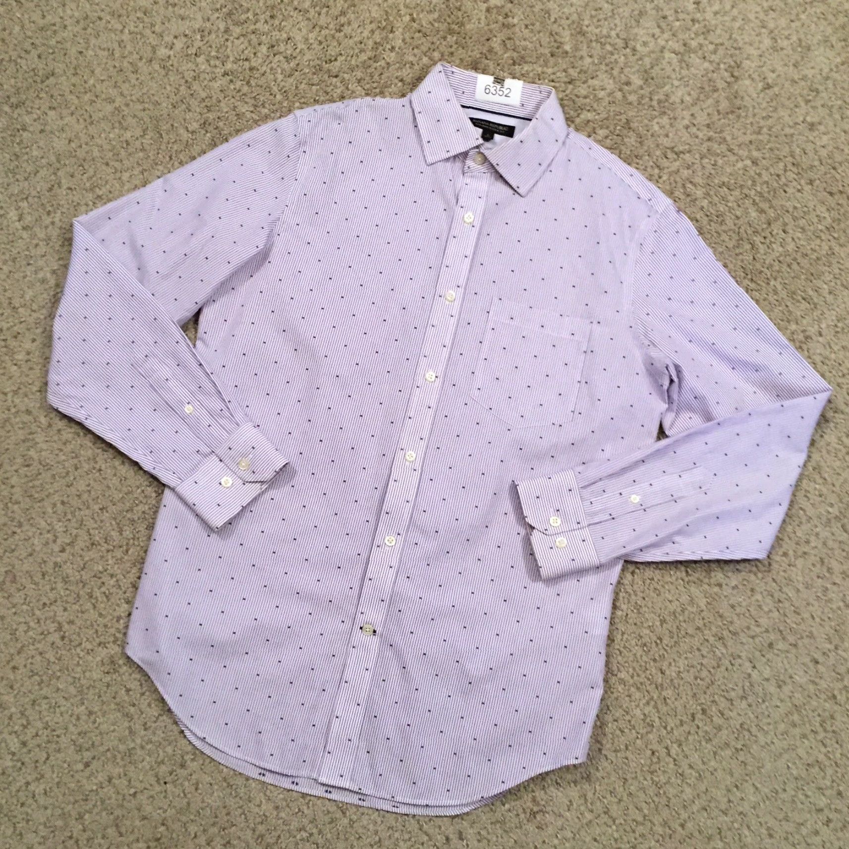 Banana Republic VINTAGE BanAna Republic Shirt Mens Small Purple Polka Dot Long Sleeve Button Up Classic Size US S / EU 44-46 / 1 - 2 Thumbnail