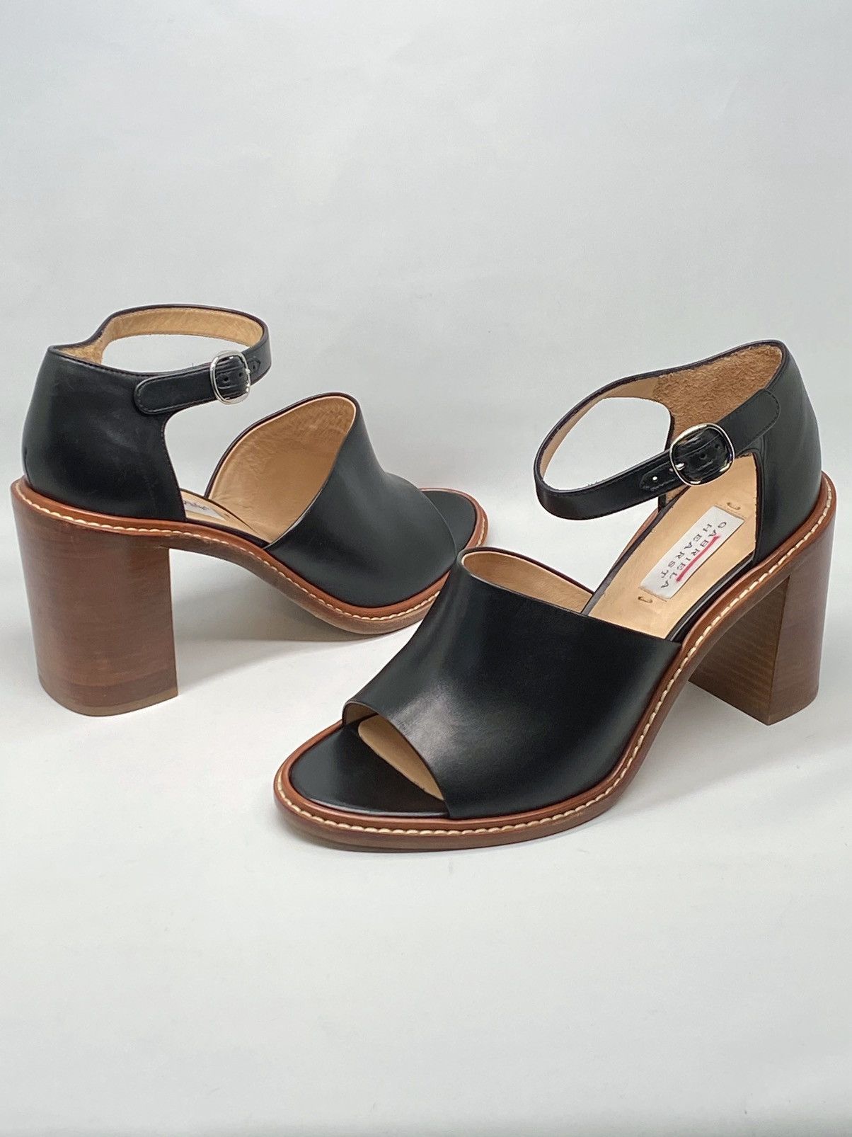 Gabriela Hearst Gabriela Hearst Beau Leather Ankle-Strap Sandals size 41 Size US 11 / IT 41 - 11 Thumbnail