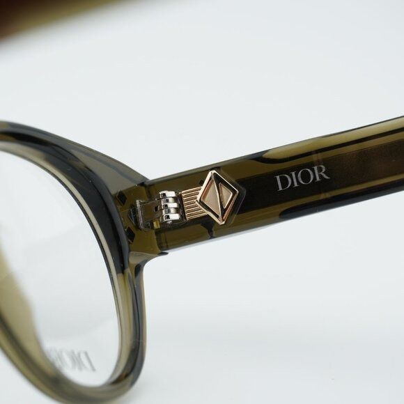 Dior Dior CD DIAMONDO R1I 5500 Eyeglasses Green 48mm Round Frame Size ONE SIZE - 2 Thumbnail