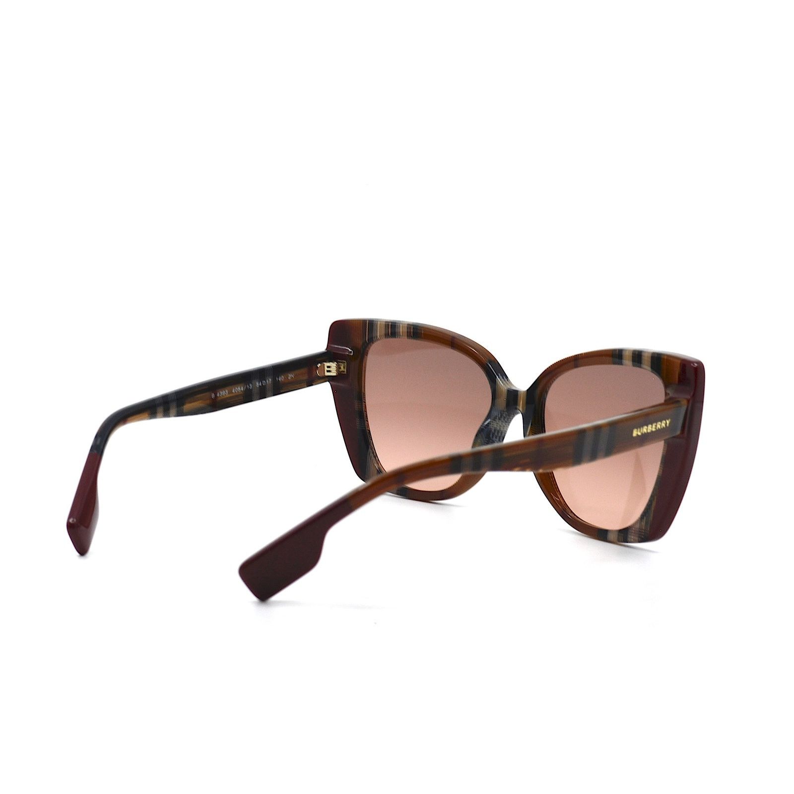 Burberry NEW BURBERRY MERYL BE4393 CHECK BROWN/BORDEAUX SUNGLASSES Size ONE SIZE - 8 Thumbnail