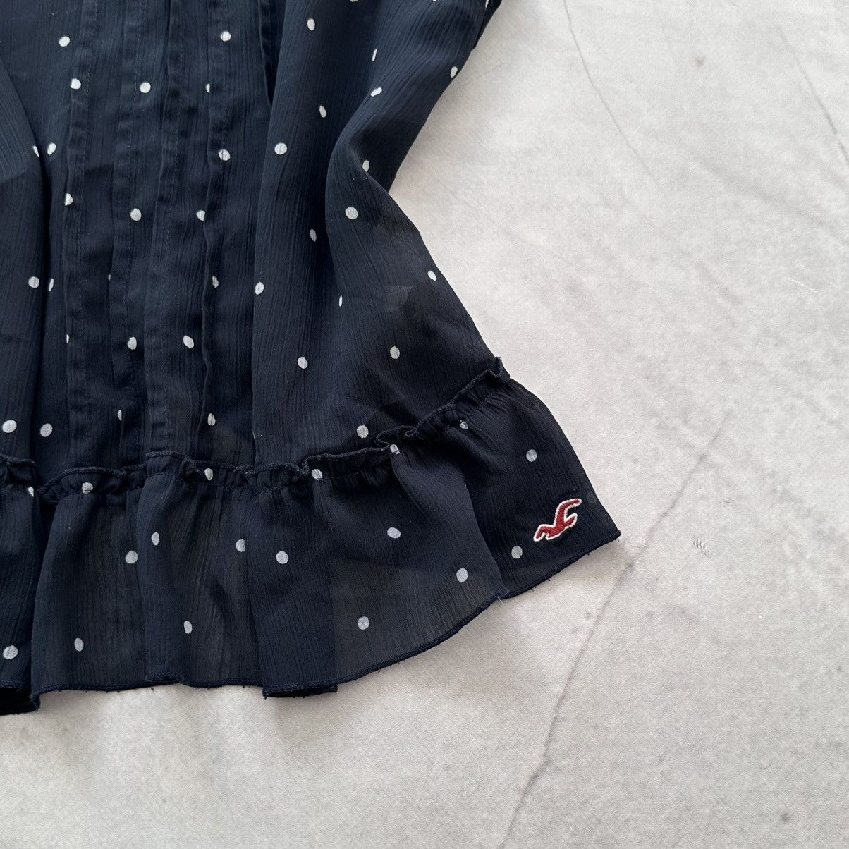 Abercrombie & Fitch Hollister Cute Dot Babydoll Top Blouse Mesh Cop Copine Vibe Size XS / US 0-2 / IT 36-38 - 3 Thumbnail