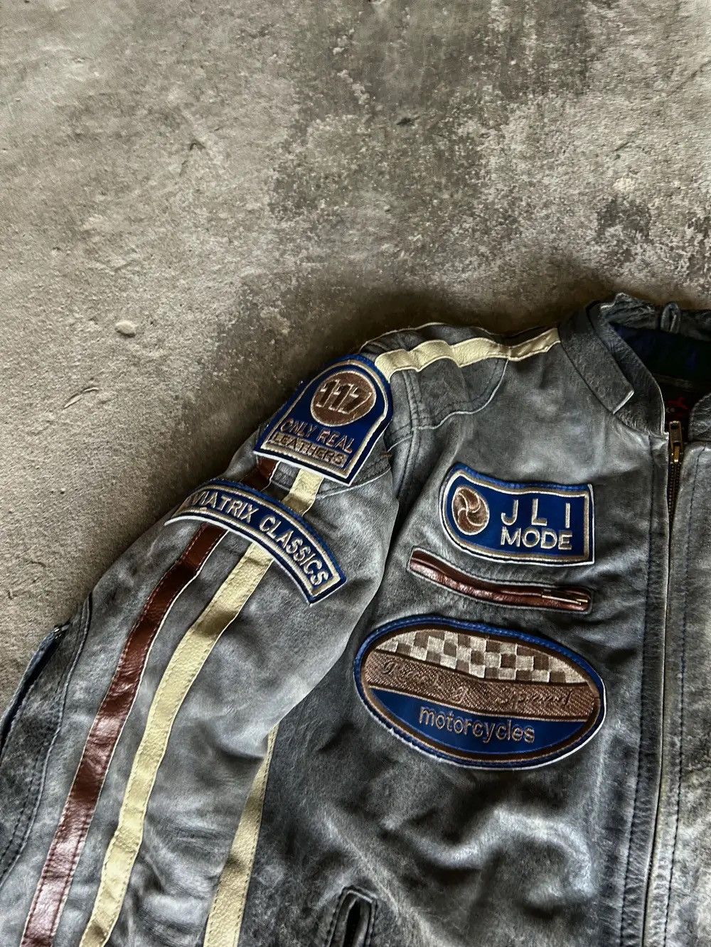Hysteric Glamour VINTAGE MARLBORO FERRARI STYLE BOXY RACING LEATHER JACKET Size US L / EU 52-54 / 3 - 5 Thumbnail