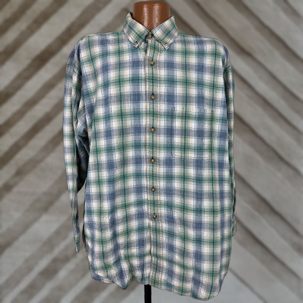 Roundtree & Yorke VINTAGE Roundtree & Yorke Shirt Men XL Long Sleeve Button-Down Outdoor Plaid 90s Casual Hipster Travel Size US XL / EU 56 / 4 - 1 Thumbnail