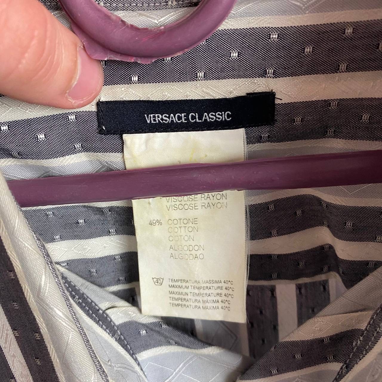Versace × Vintage Vintage Versace Classic Basic grey luxury button up shirt Size US L / EU 52-54 / 3 - 4 Thumbnail