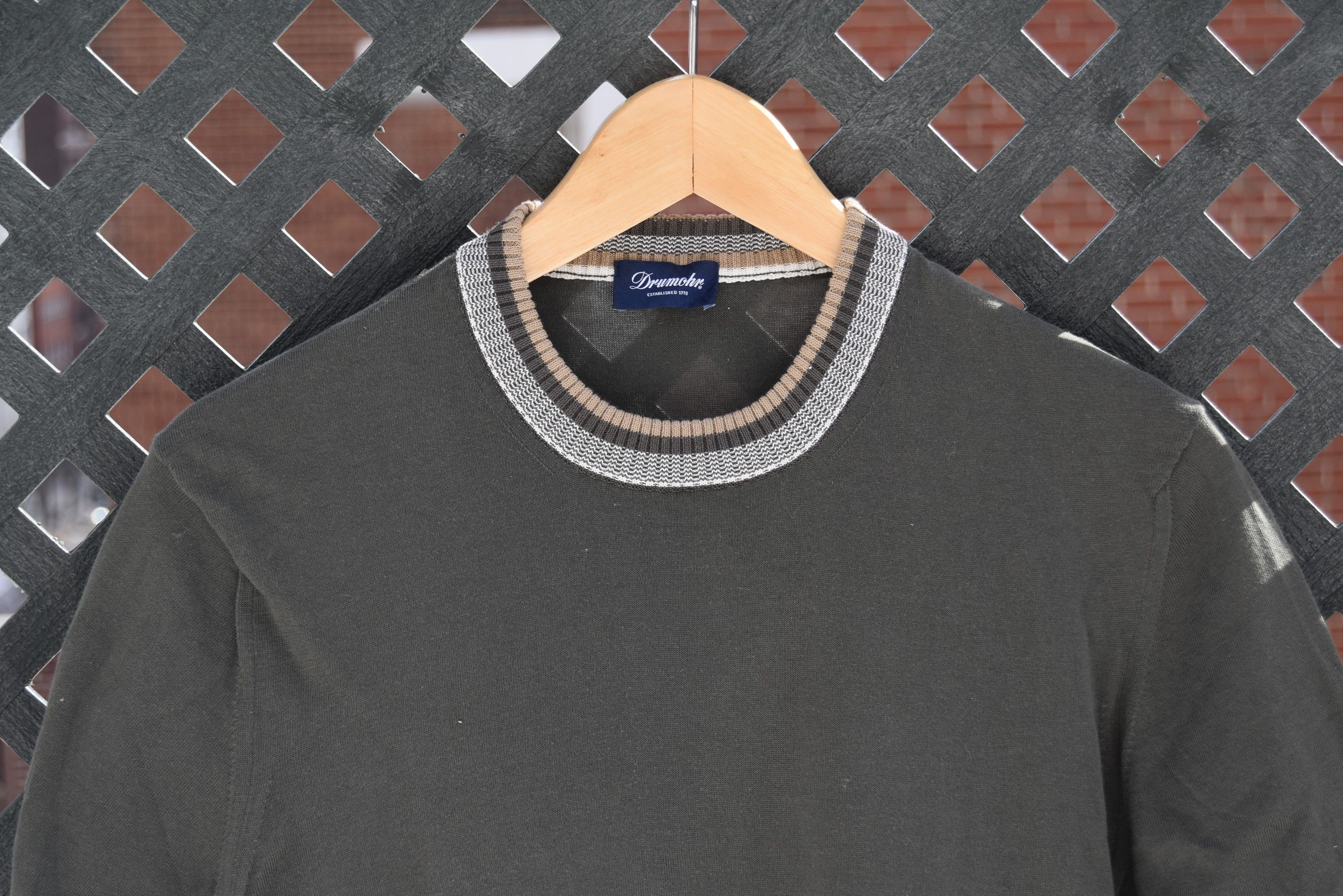 Drumohr Drumohr olive knitted short-sleeve sweater tee Size US M / EU 48-50 / 2 - 1 Thumbnail