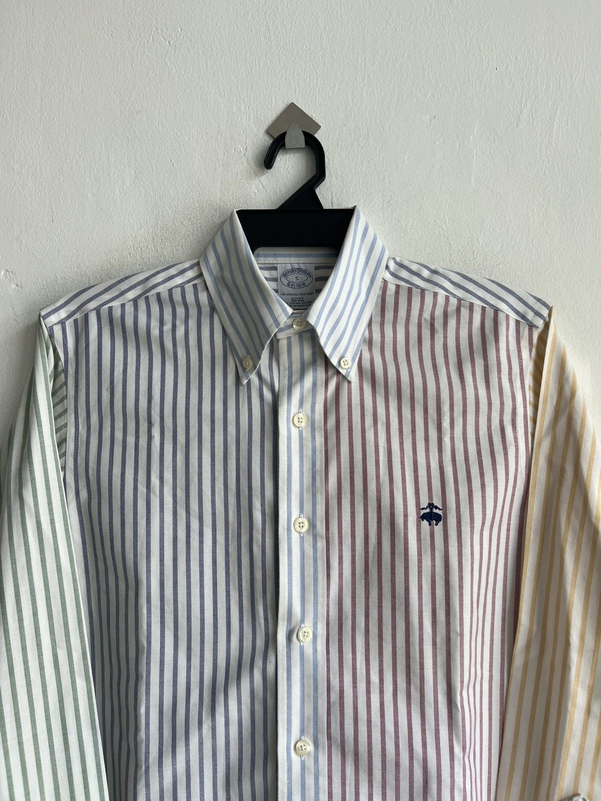Brooks Brothers Brooks Brothers Beauty Pastel Patchwork Striped Oxford Shirt Size US S / EU 44-46 / 1 - 3 Thumbnail