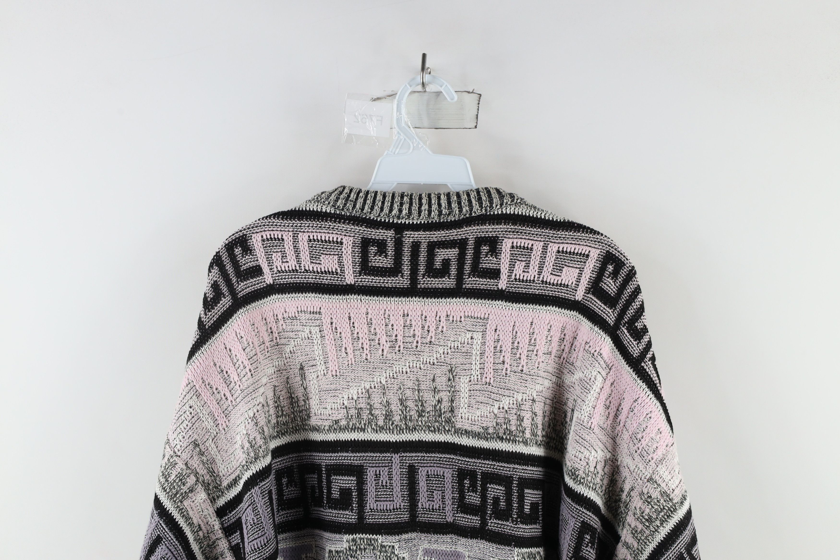 Vintage Vintage 90s Coogi Style Geometric Chunky Grandpa Sweater Size US XL / EU 56 / 4 - 8 Thumbnail