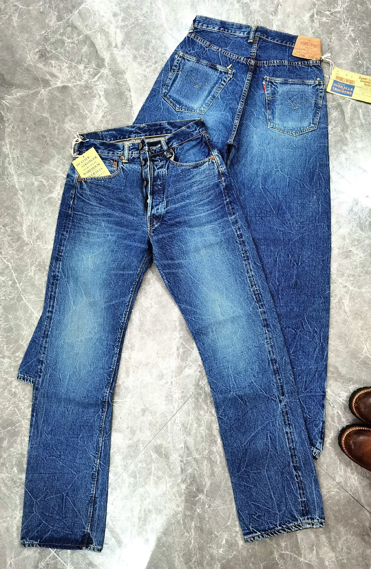 FrizmWORKS DUBBLEWORKS Distressed Washed Jeans Size US 29 - 1 Thumbnail