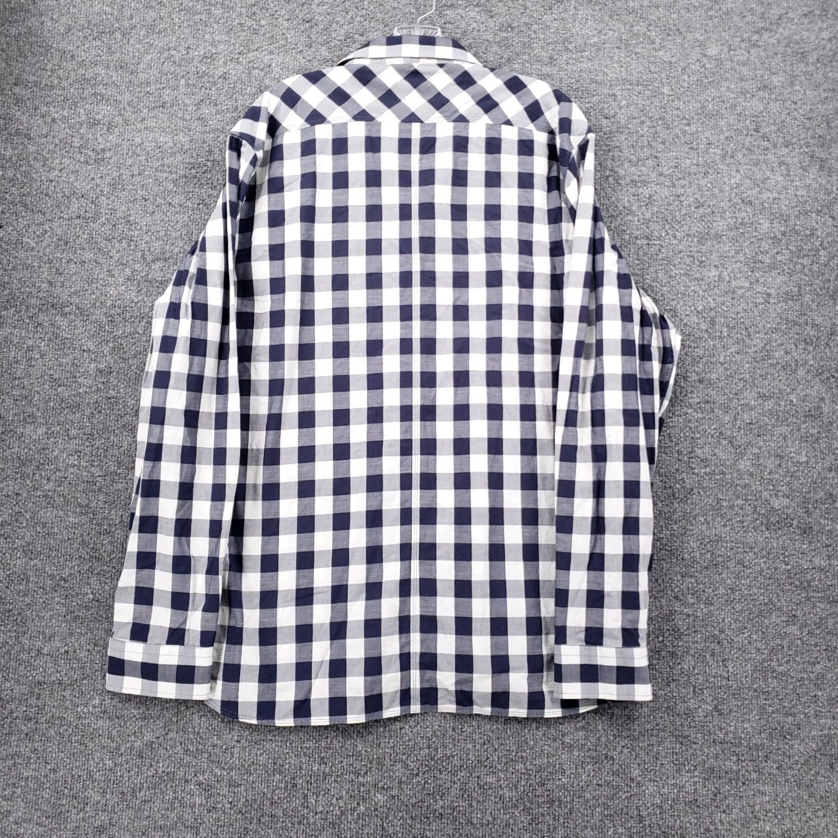 Vintage 7 Diamonds Button Up Shirt Mens Large Blue Gingham Long Sleeve Pocket Rip Tide Size US L / EU 52-54 / 3 - 2 Thumbnail