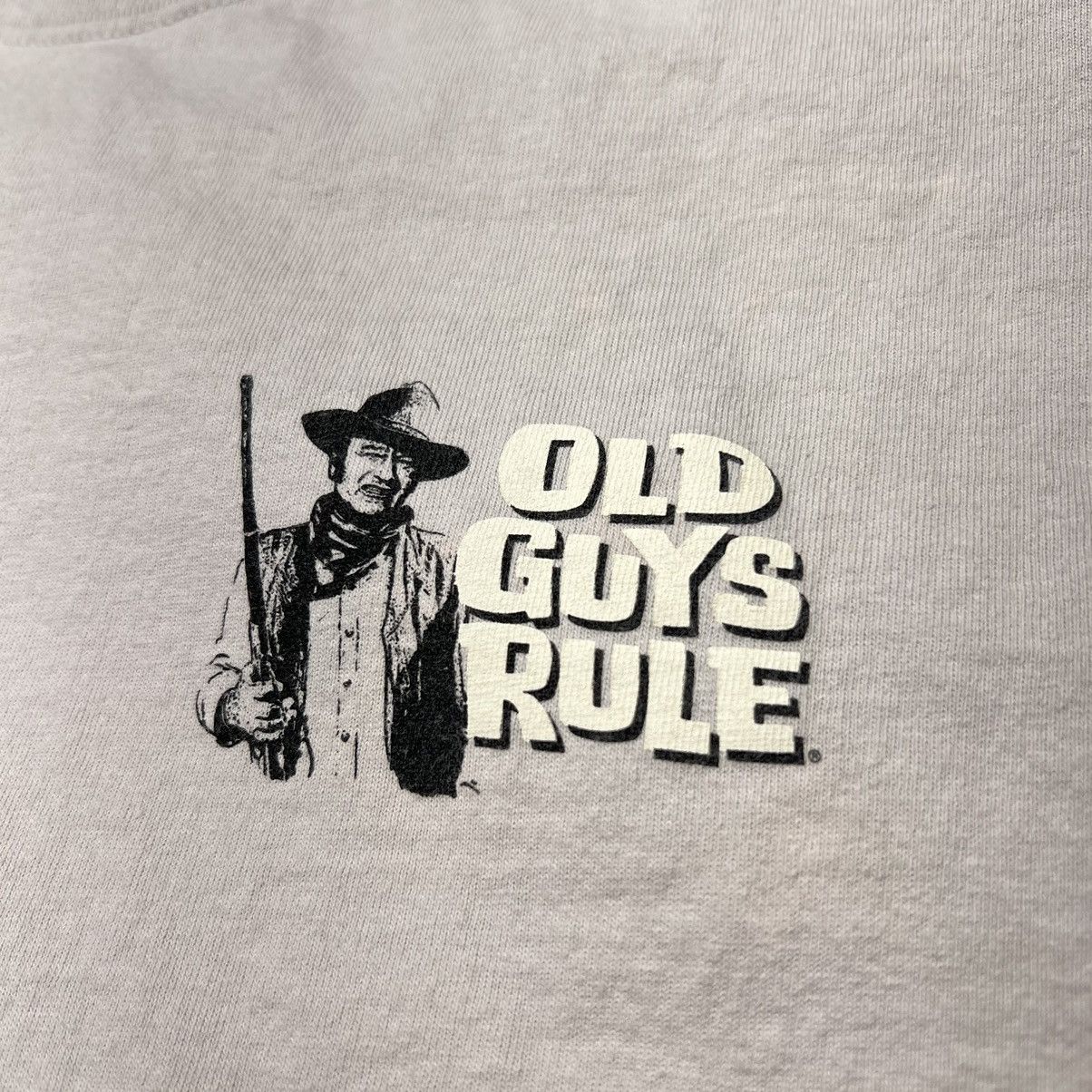 Vintage Old Guys Rule Tee Shirt Beige John Wayne Graphic Dad Y2K Size US L / EU 52-54 / 3 - 4 Thumbnail