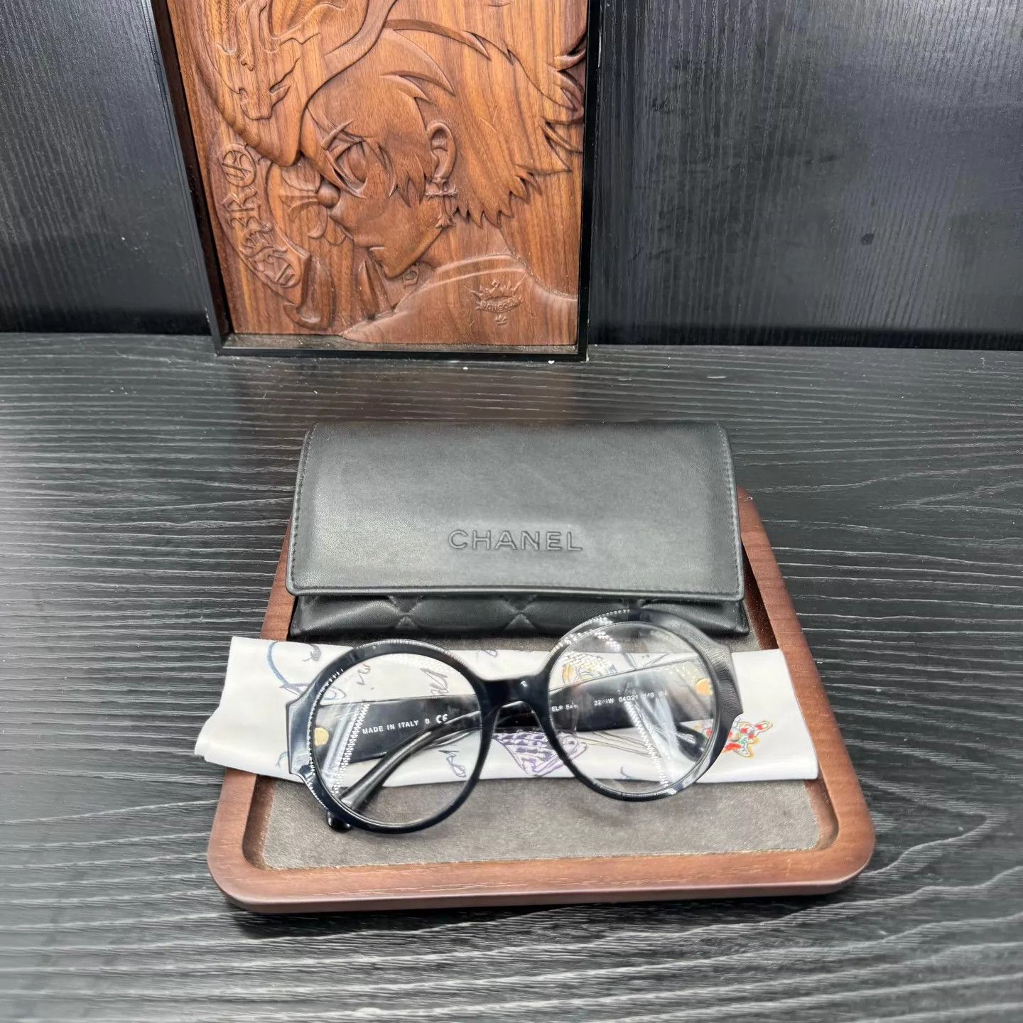 Chanel Chanel Gold Logo Round Frame Cute Glasses One Size Size ONE SIZE - 1 Thumbnail