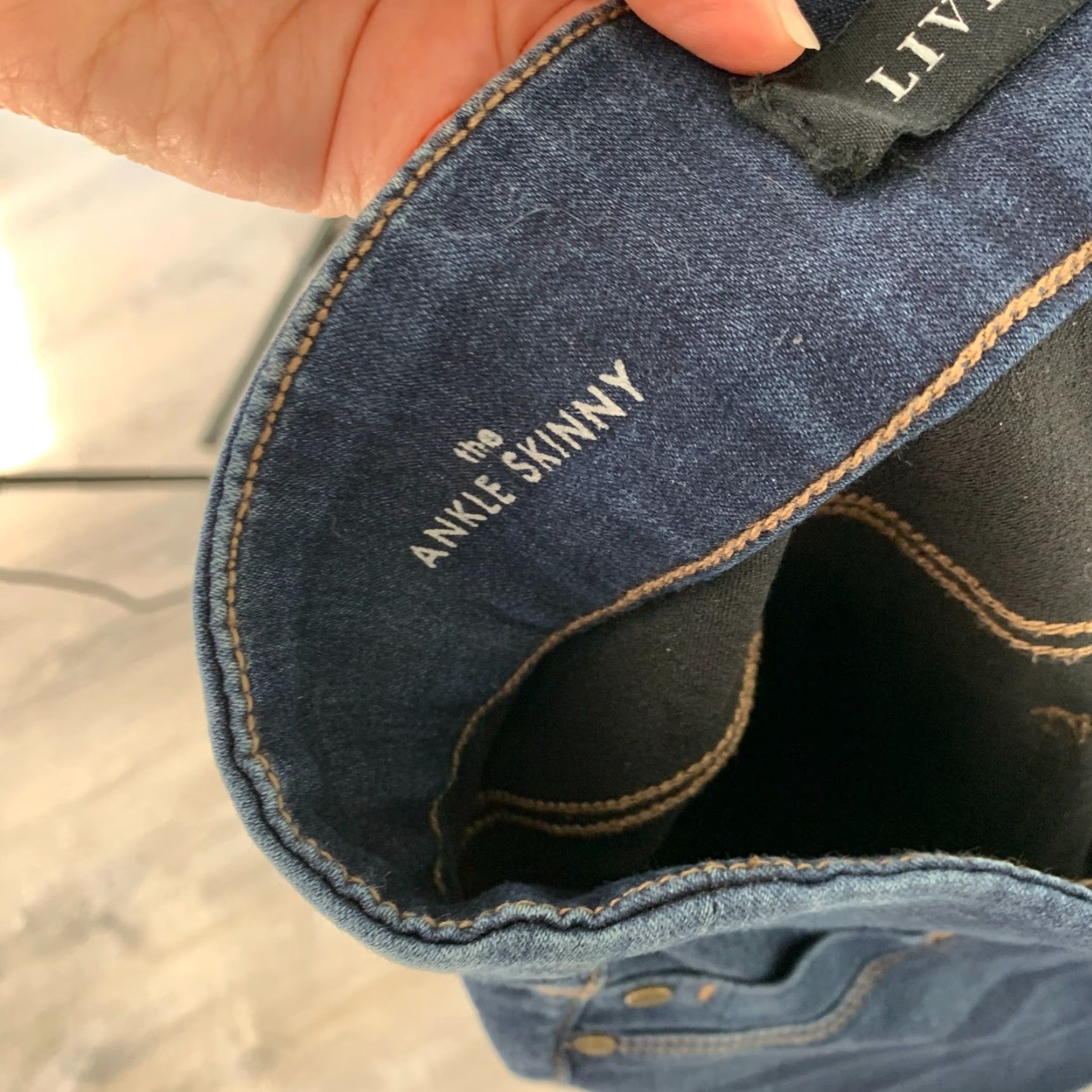 Vintage Liverpool Jeans Jegging Dark Blue Size 2 26 Women Slim Cotton Blend Denim (Regular) Inseam 27.75 in Pockets Stretch Size 26" / US 2 / IT 38 - 6 Thumbnail