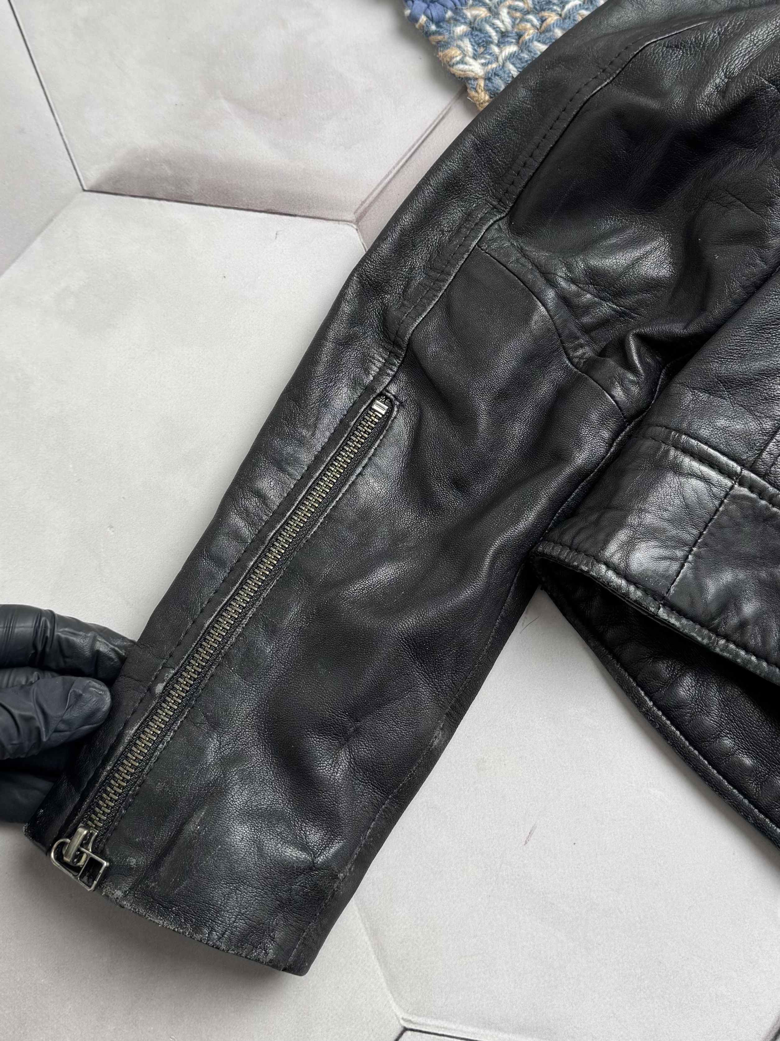 Vintage Vintage Cropped Leather Jacket Size XS / US 0-2 / IT 36-38 - 11 Thumbnail