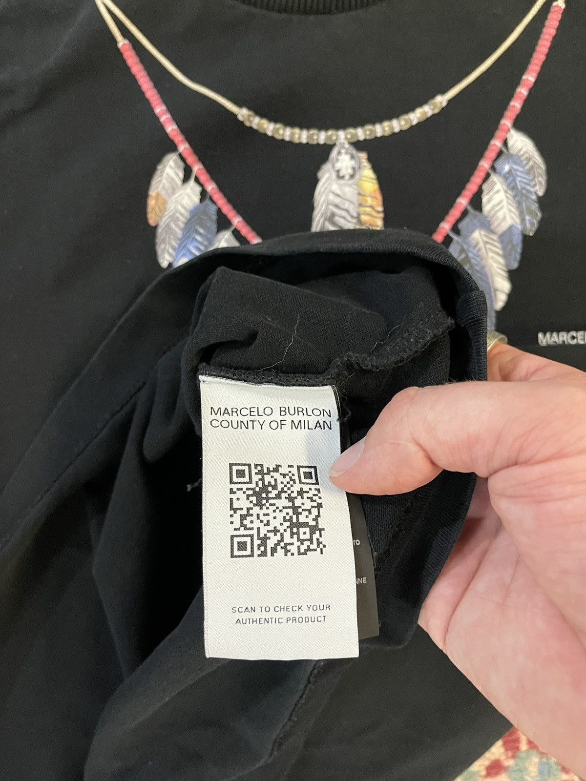 Marcelo Burlon Marcelo Burlon County Of Milan Oversized Feather Tee Size US L / EU 52-54 / 3 - 5 Thumbnail