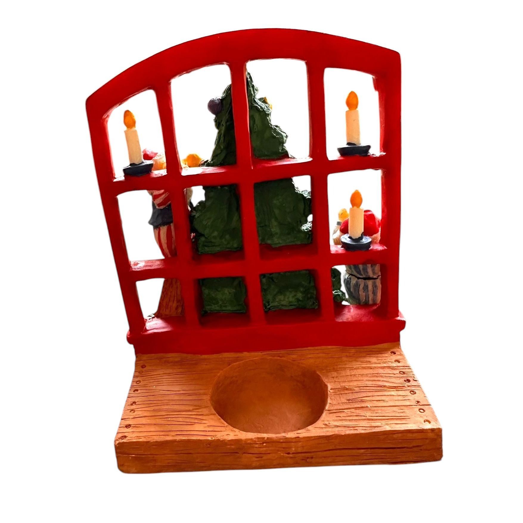 Vintage VTG Gift Collection Candle Holder New Christmas Tree Santa Size ONE SIZE - 7 Thumbnail