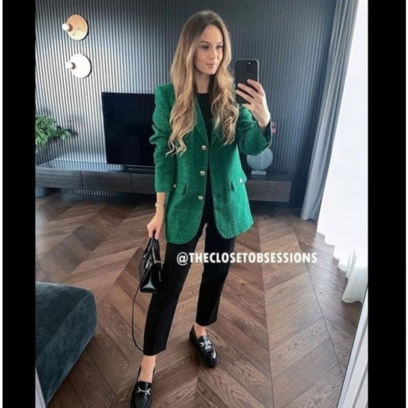 Zara ZARA BLOGGER FAVE!!! Blazer with Contrast Buttons NWT Size S / US 4 / IT 40 - 17 Thumbnail